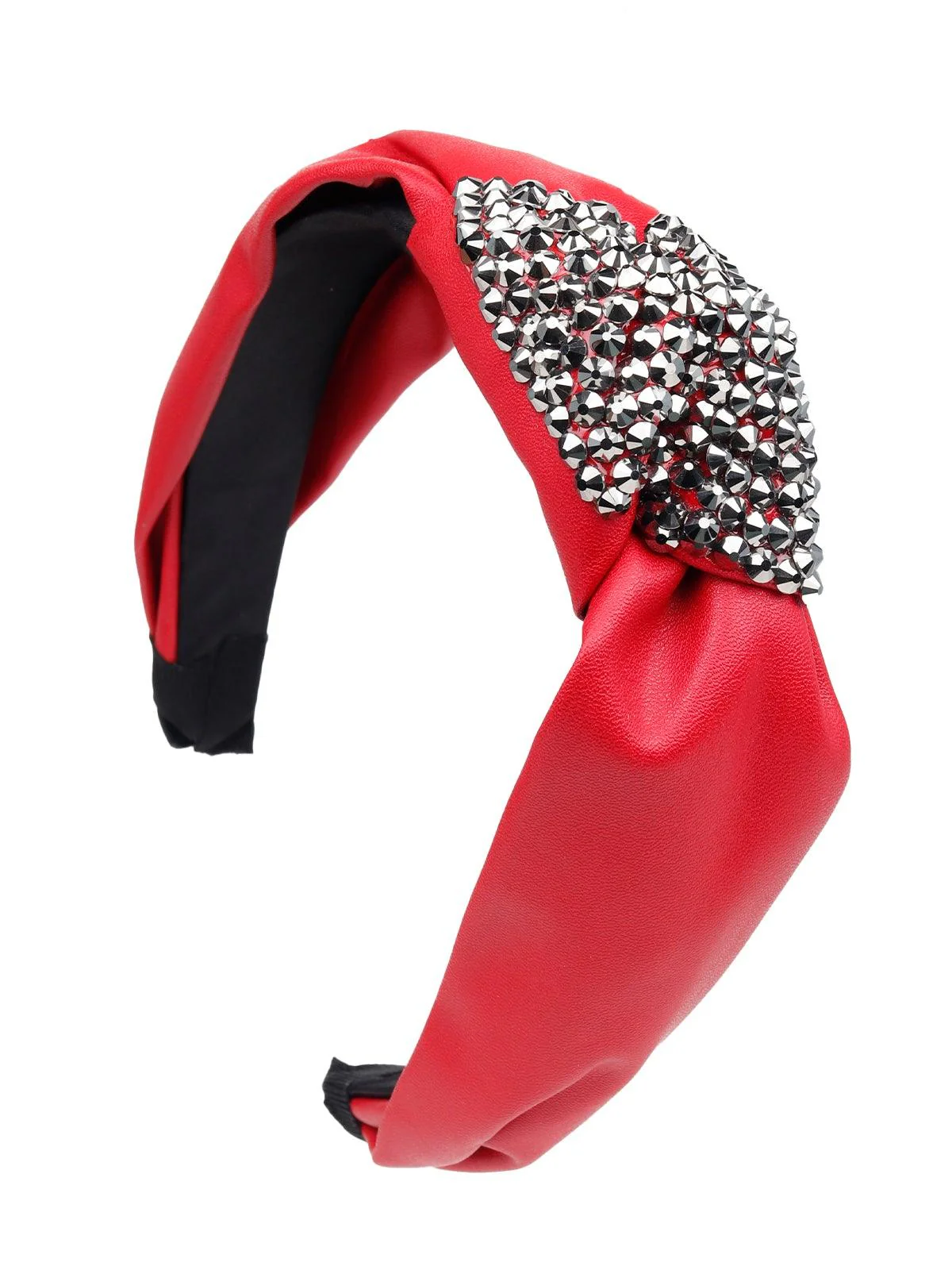 Odette Women Red Leatherette Hairband - Image 5