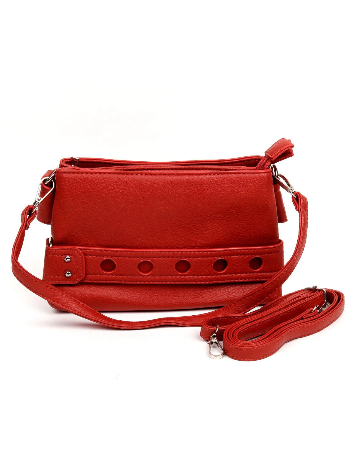 Odette Women Red Metal Sling Bag - Image 3