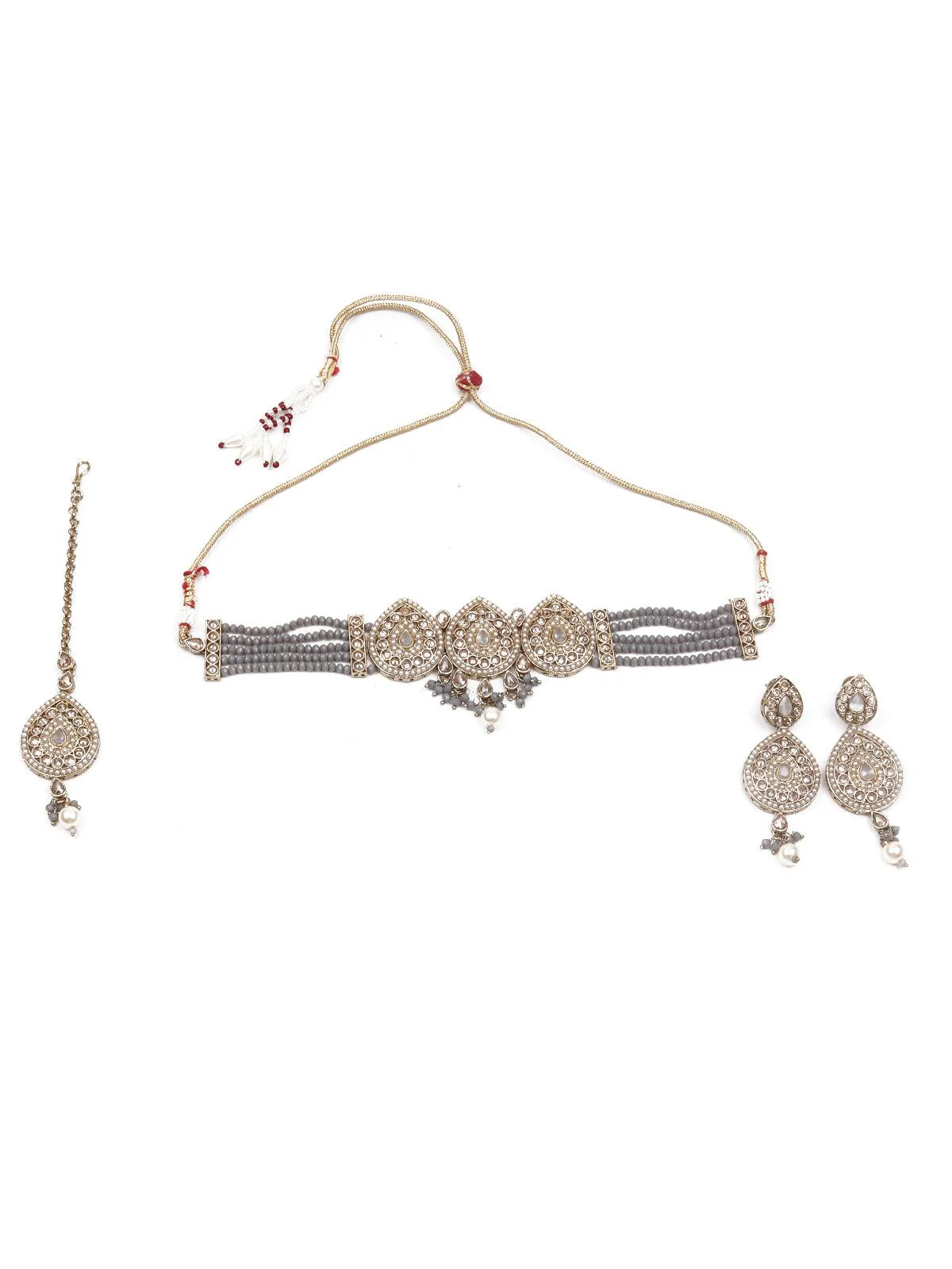Odette Women Choker With Cool Grey Vibes - Image 3