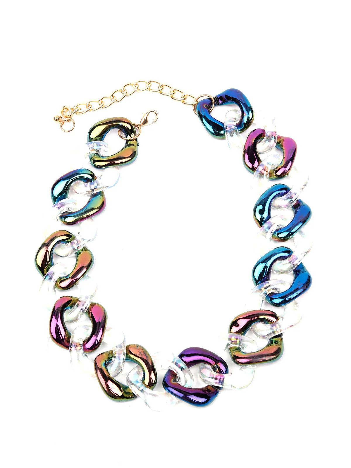 Odette Women White Chunky Interlinked Necklace - Image 3