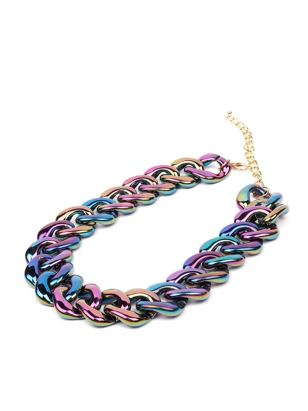 Odette Women Multicolor Metal Chain Necklace - Image 4