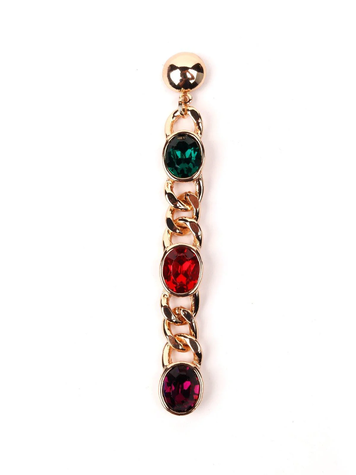 Odette Women Gold Chained Gem Stone Earrings - Image 5
