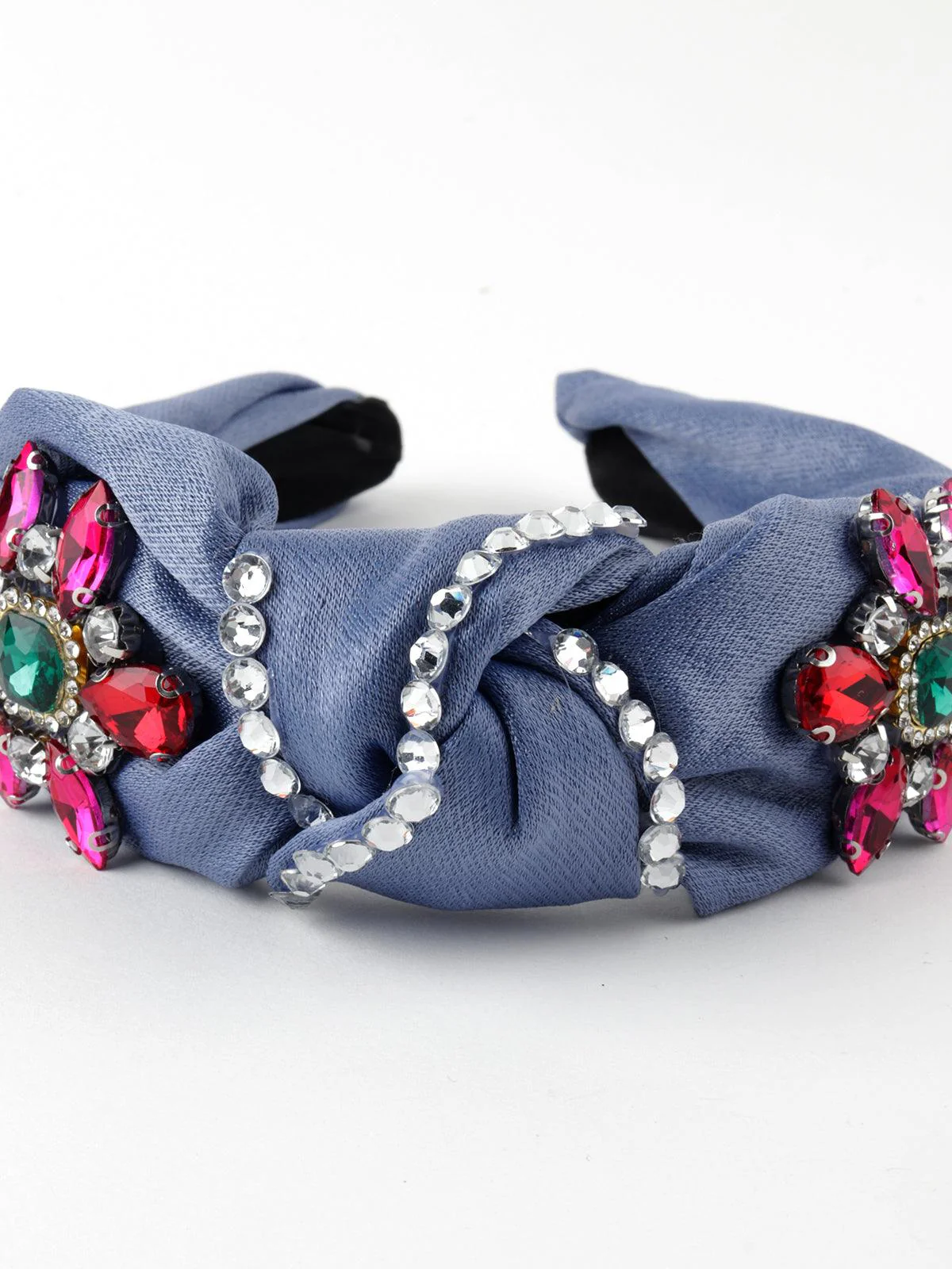 Odette Women Chunky Multicolored Grey Hairband - Image 7