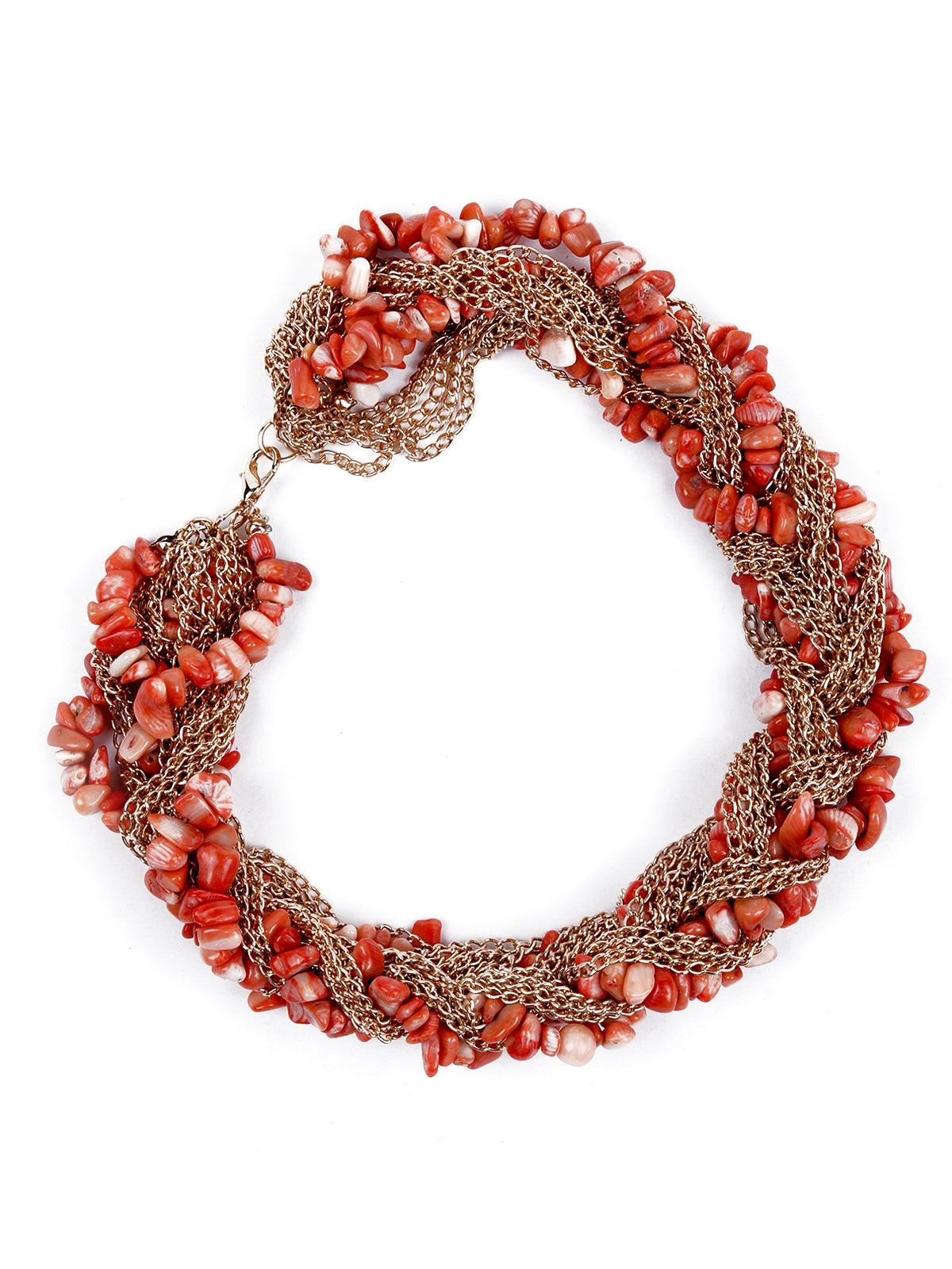 Odette Women Red Metal Necklace - Image 4