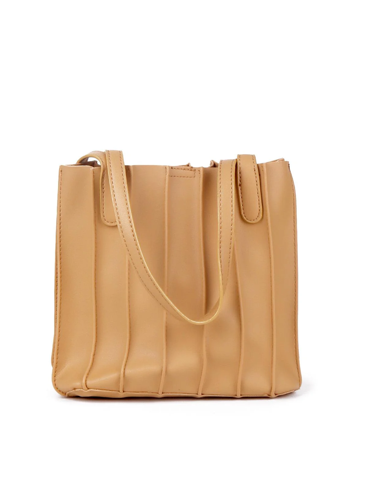 Odette Women Classic Beige Handbag - Image 4