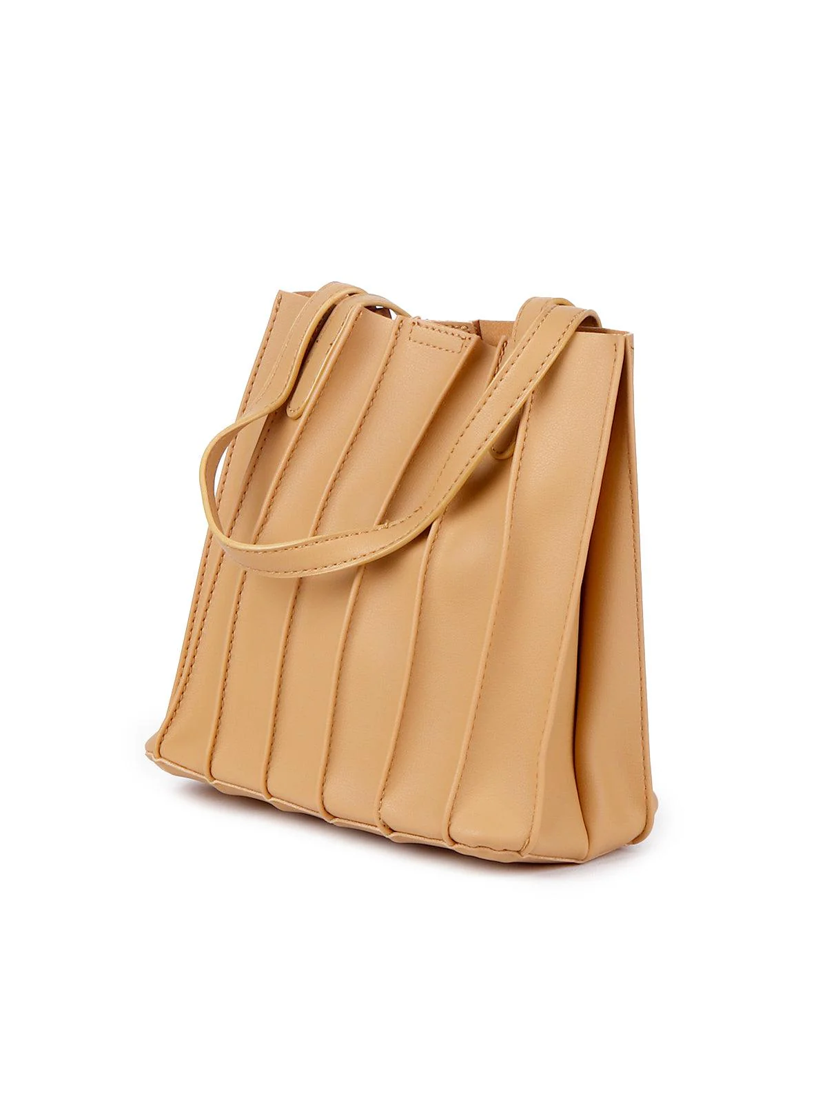 Odette Women Classic Beige Handbag - Image 5