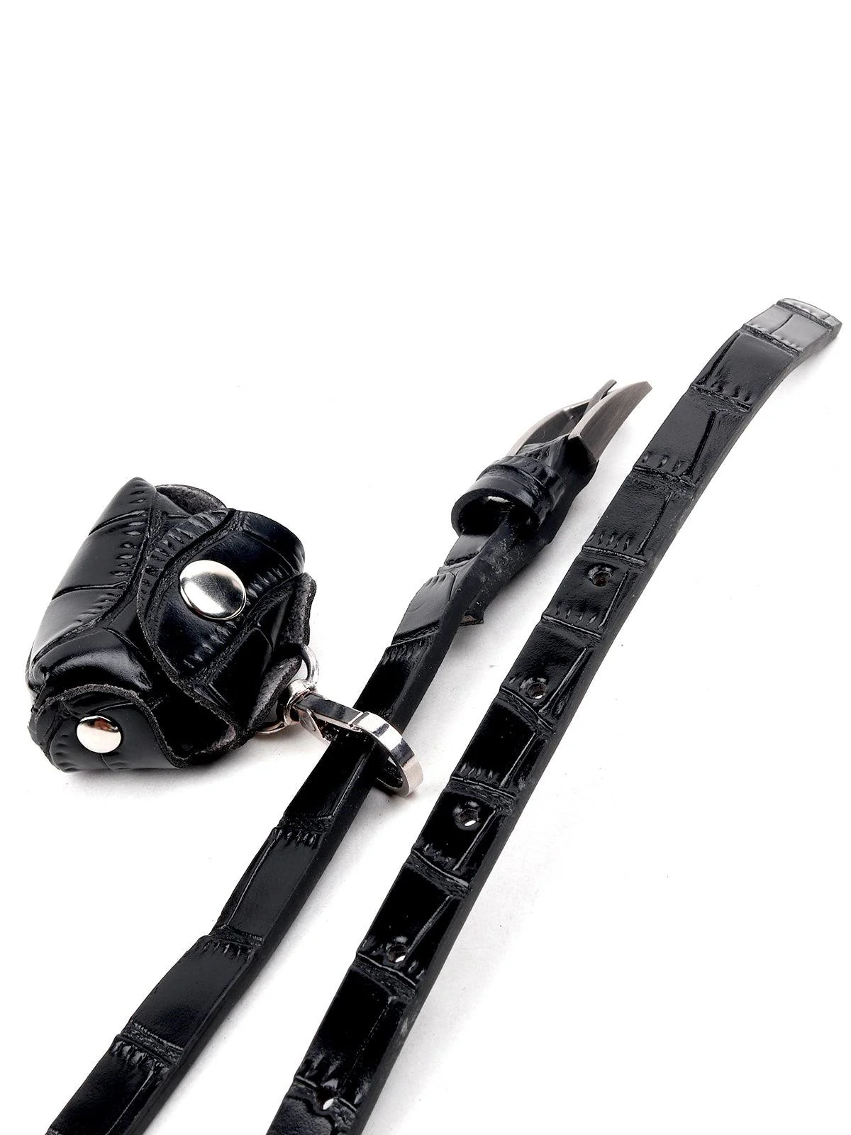 Odette Women Classic Black Croc Belt Bag - Image 3