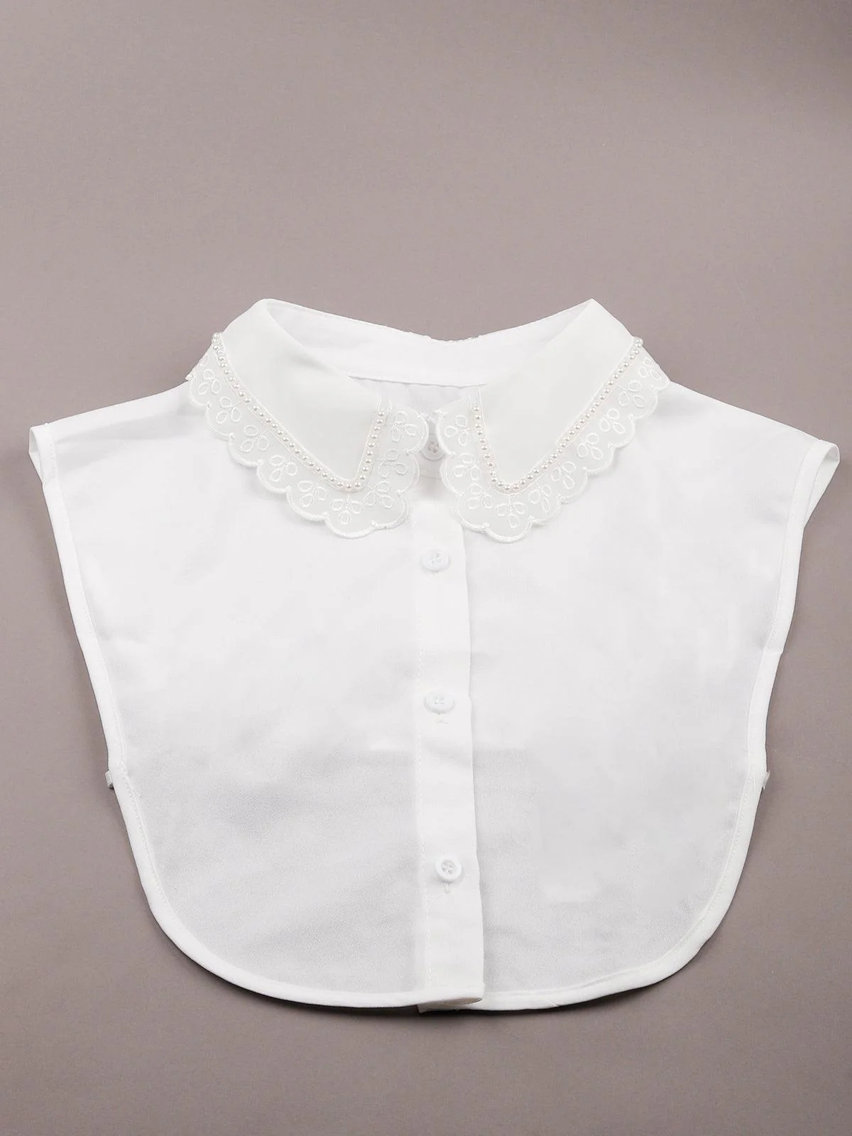 Odette Women Classic Black Detachable Collar With Lace - Image 3