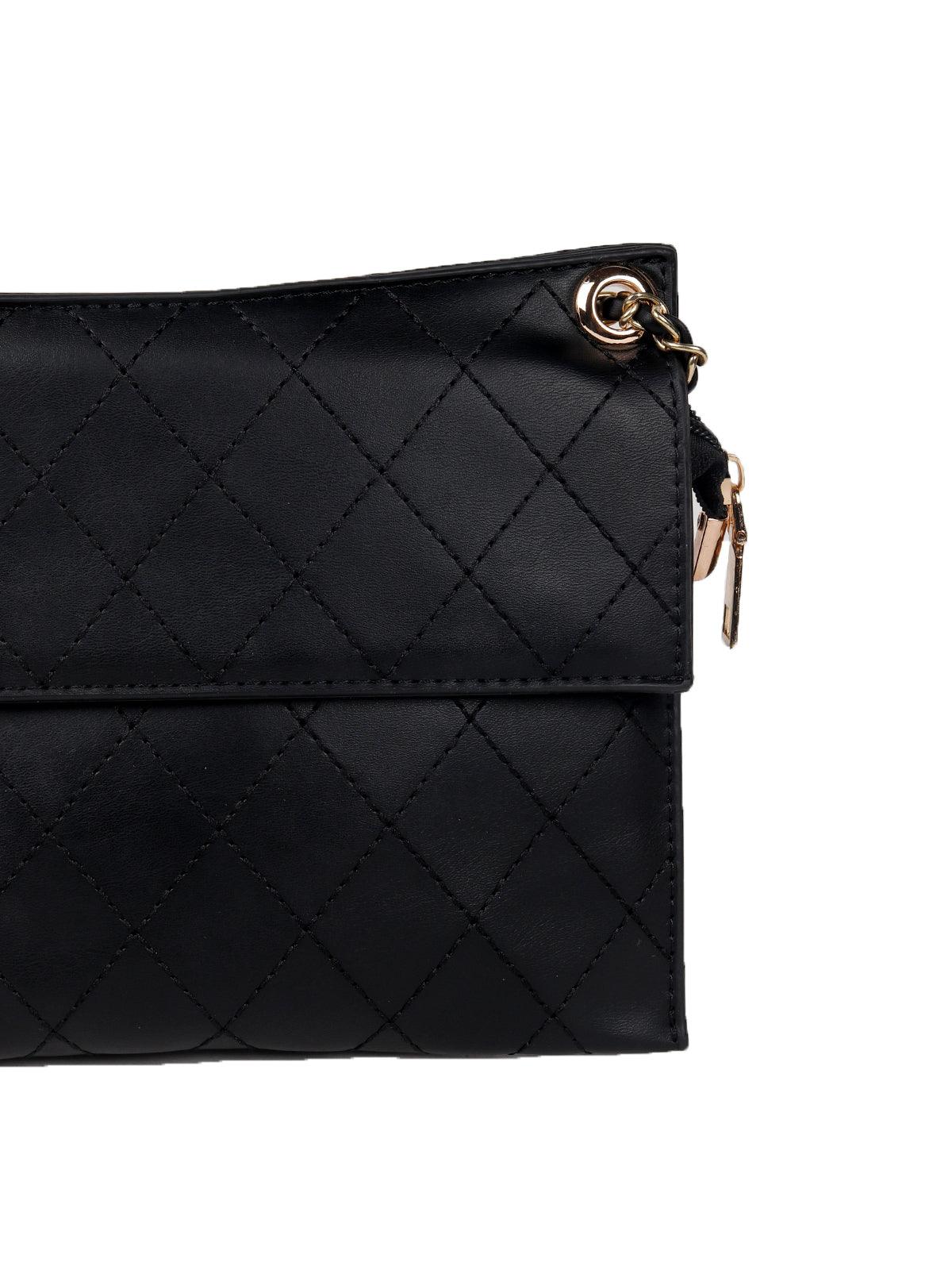 Odette Women Black Letherette Sling Bag - Image 5