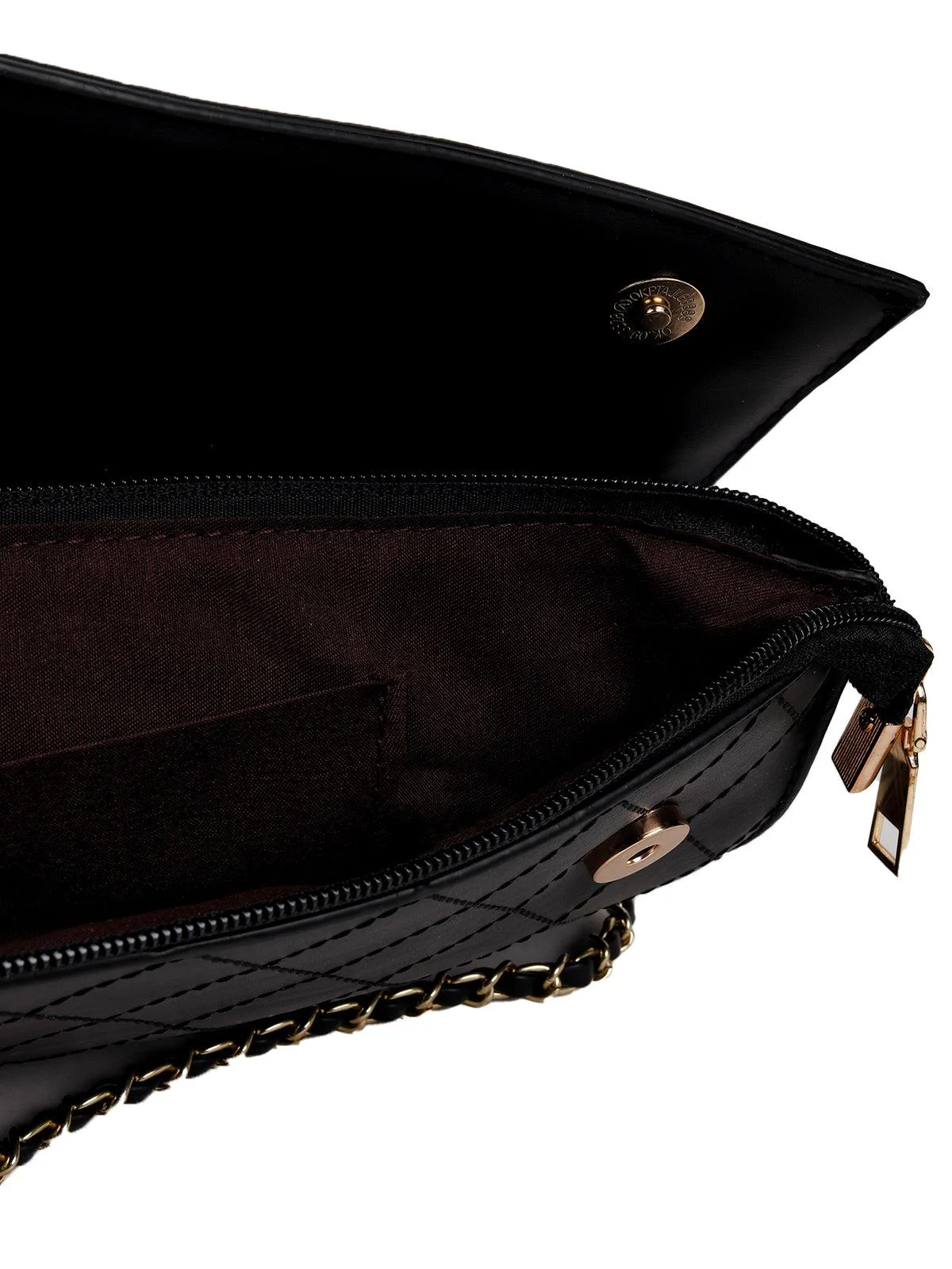 Odette Women Black Letherette Sling Bag - Image 6