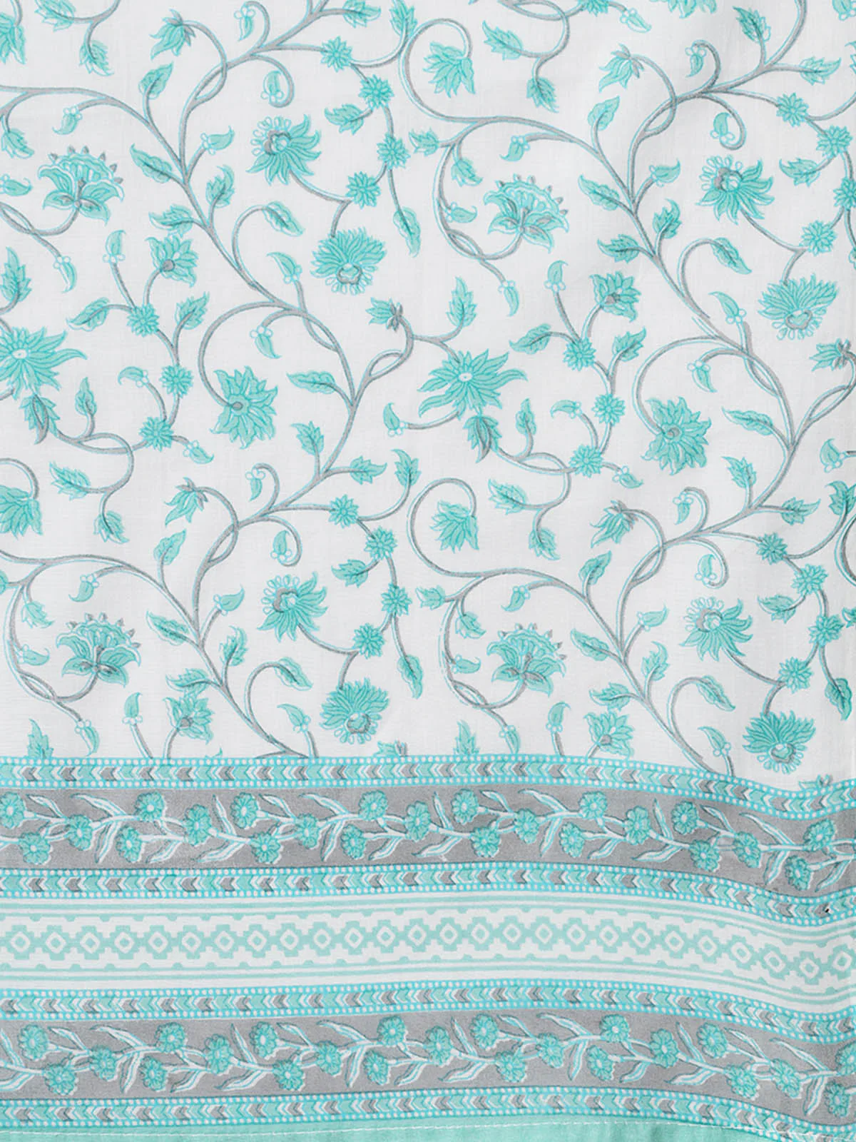 Odette Women Classic Blue Cotton Printed Stitched Kurta Set - Image 8
