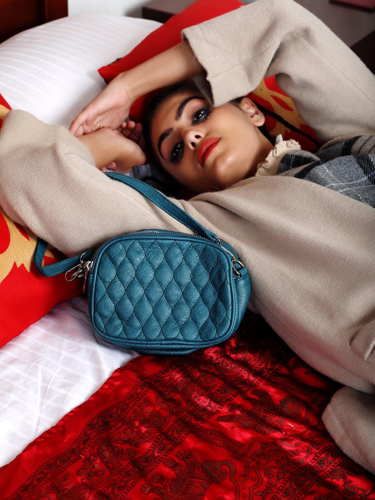 Odette Women Blue Metam Sling Bag - Image 2