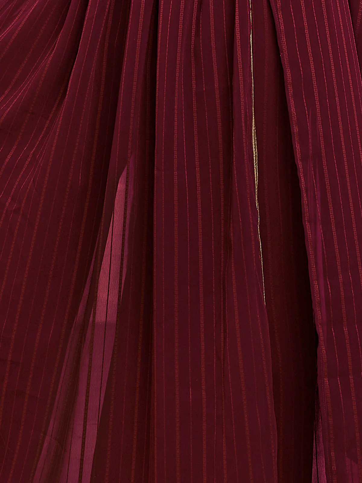 Odette Women Classic Embroidered Maroon Georgette Semi Stitched Gown - Image 5