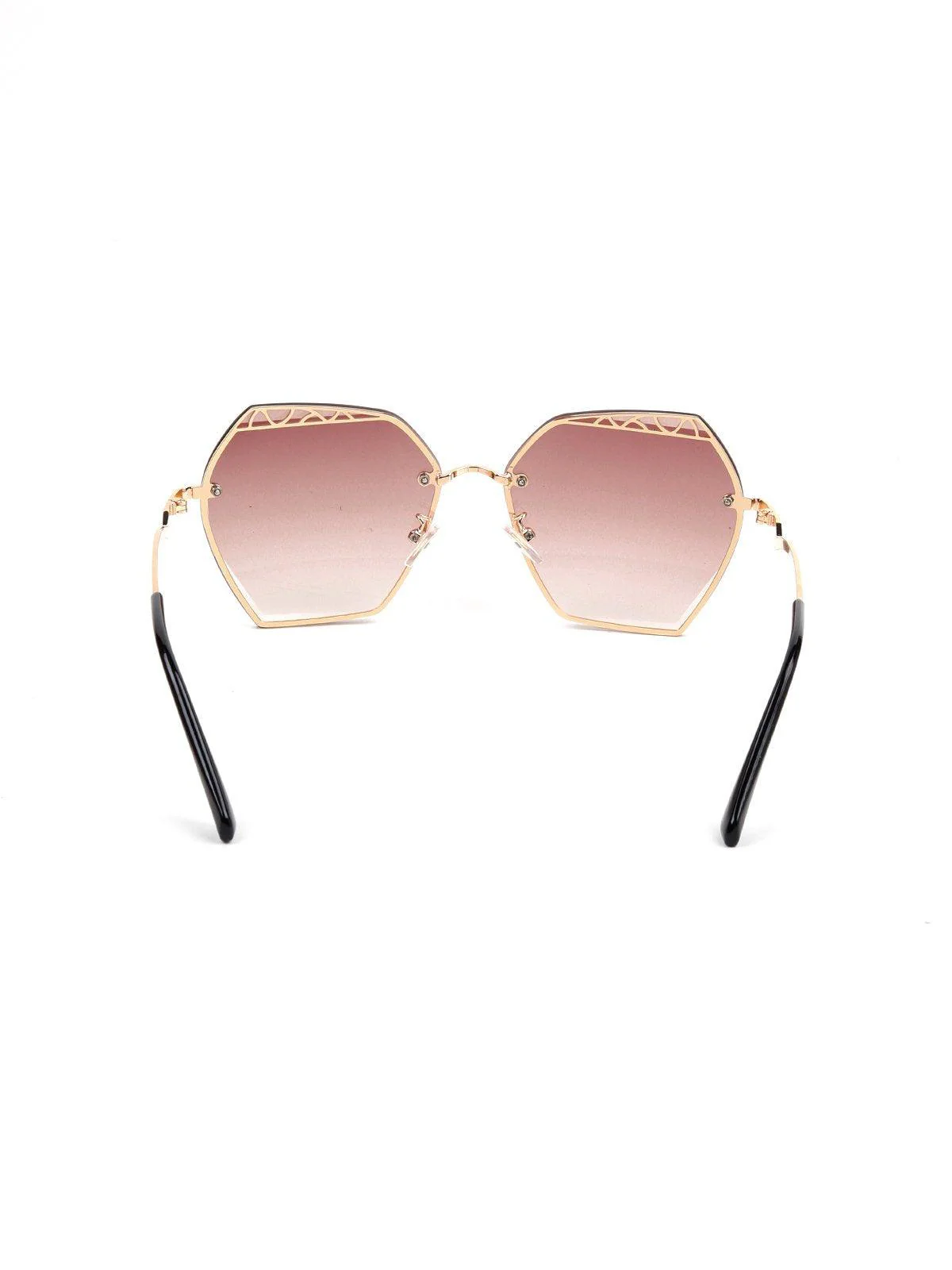 Odette Women Gold High Index Acrylic Frame Sunglasses - Image 6