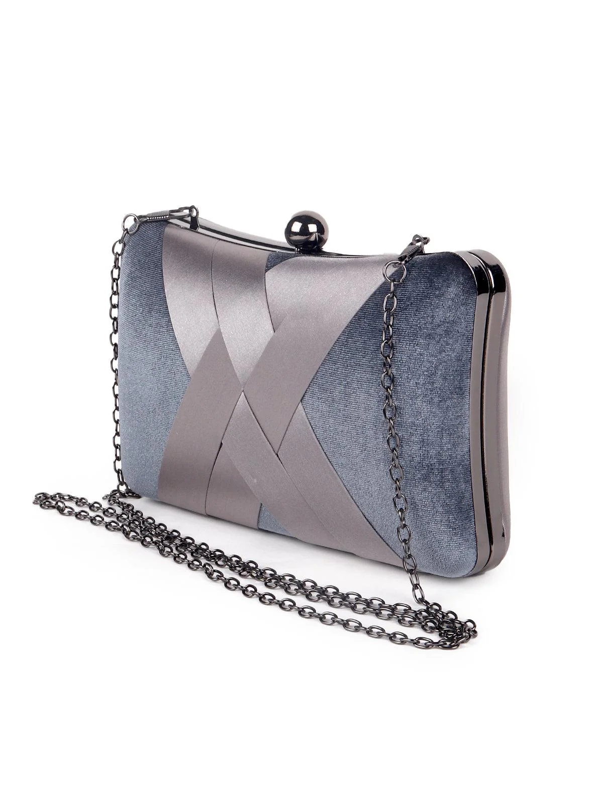 Odette Classic Grey Box Sling Bag For Women - Image 4