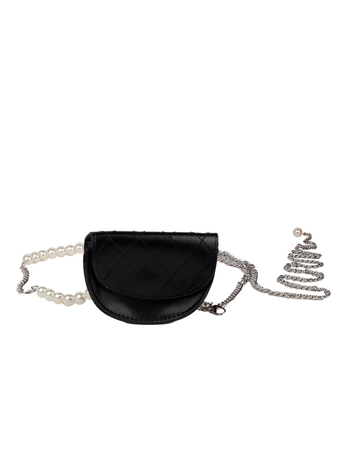 Odette Women Black Metal Belt Bag - Image 3