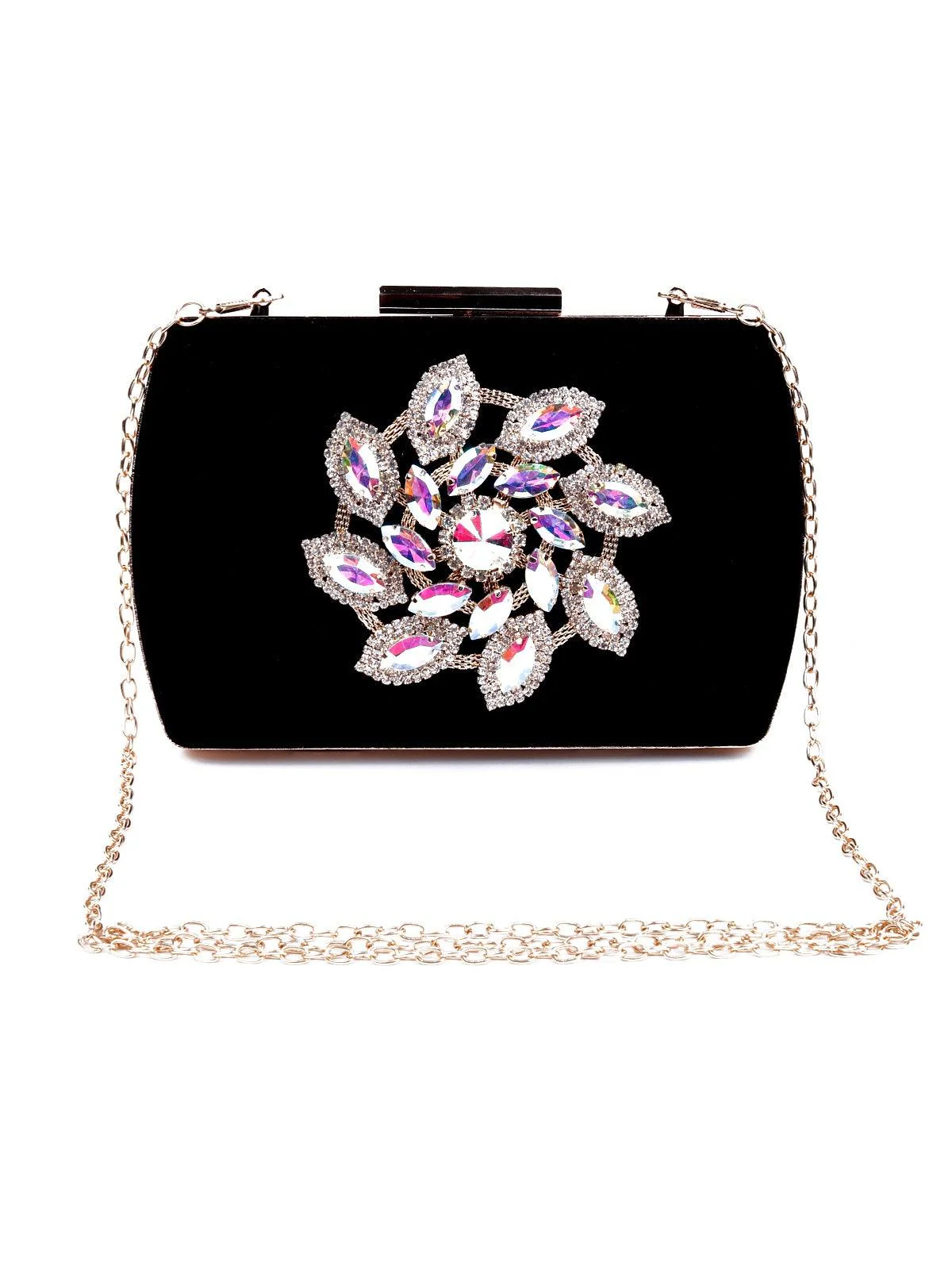 Odette Women Black Metal Sling Bag - Image 3