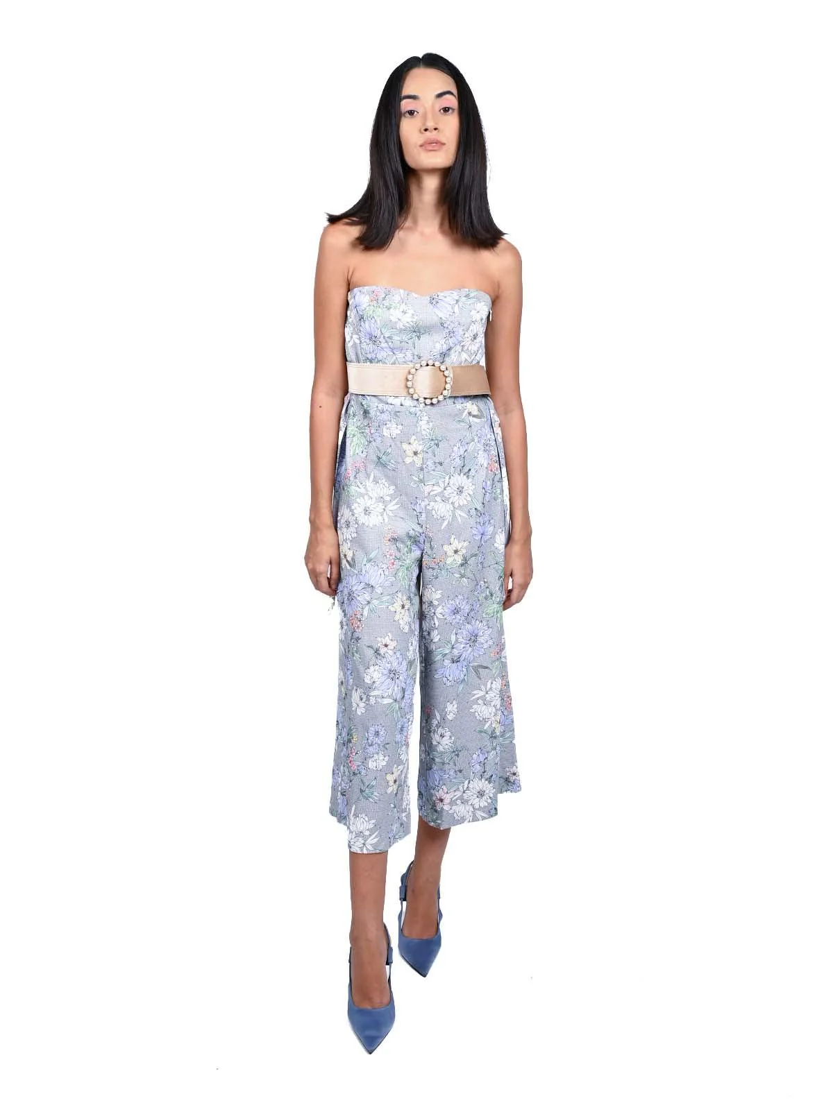 Odette Women Classic Skin Coloured Belt Adorned With Artifical Pearls - Image 2