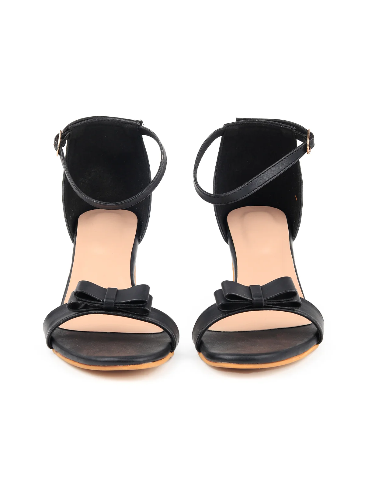 Odette Women Classic Solid Black Heels - Image 2