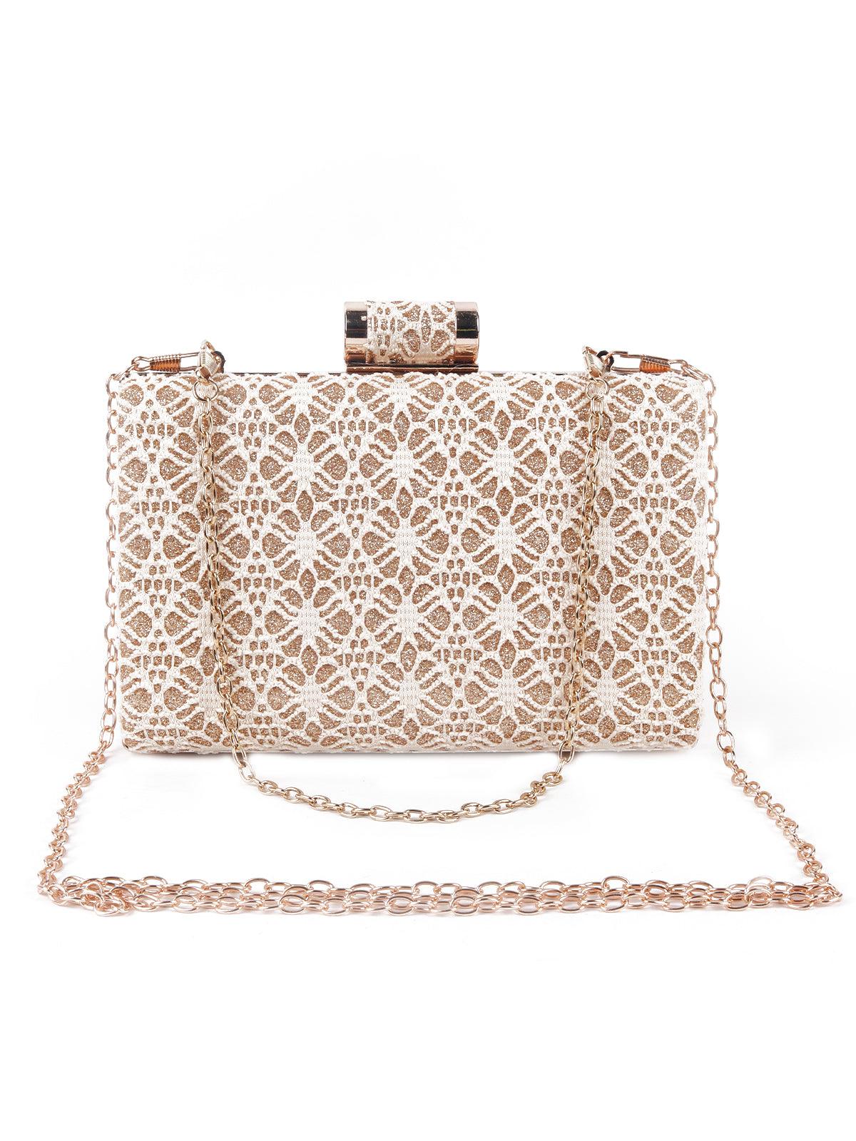 Odette Classic White Lace Box Sling Bag For Women - Image 3