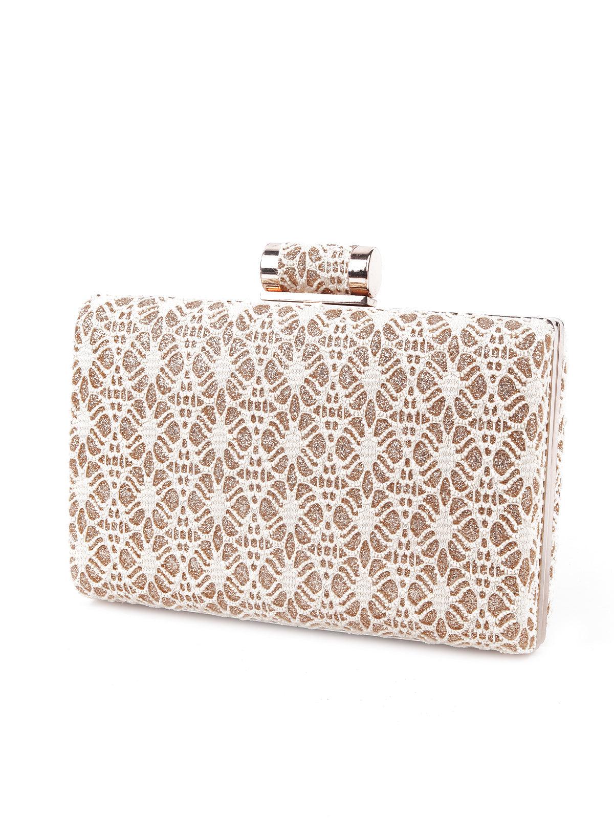 Odette Classic White Lace Box Sling Bag For Women - Image 4