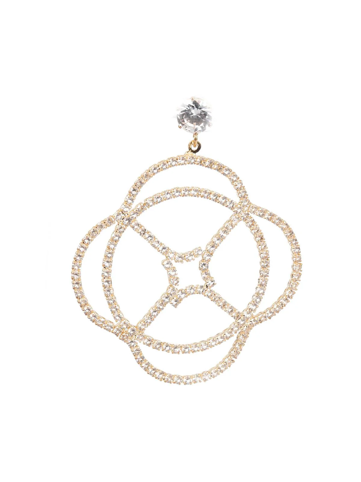 Odette Women Classy Gold And White Dangle Earrings - Image 2