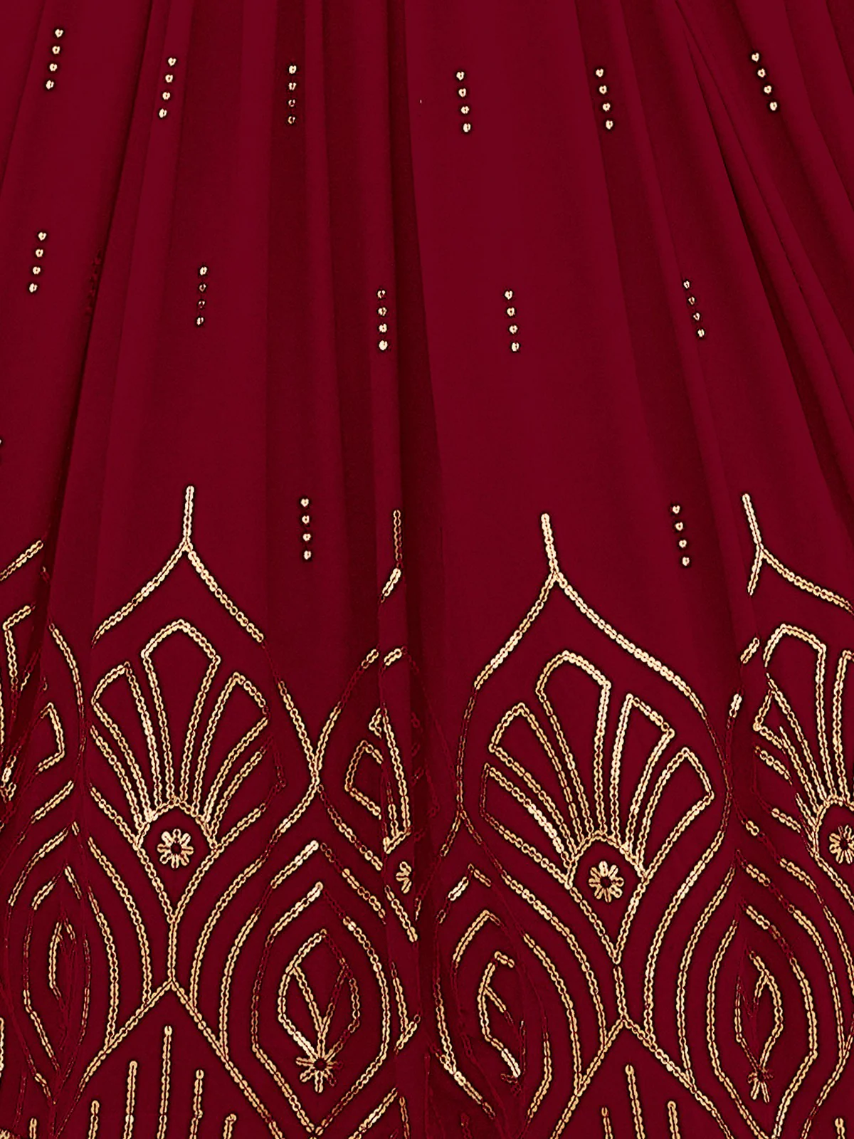 Odette Women Classy Maroon Georgette Semi-Stitched Lehenga Choli - Image 3