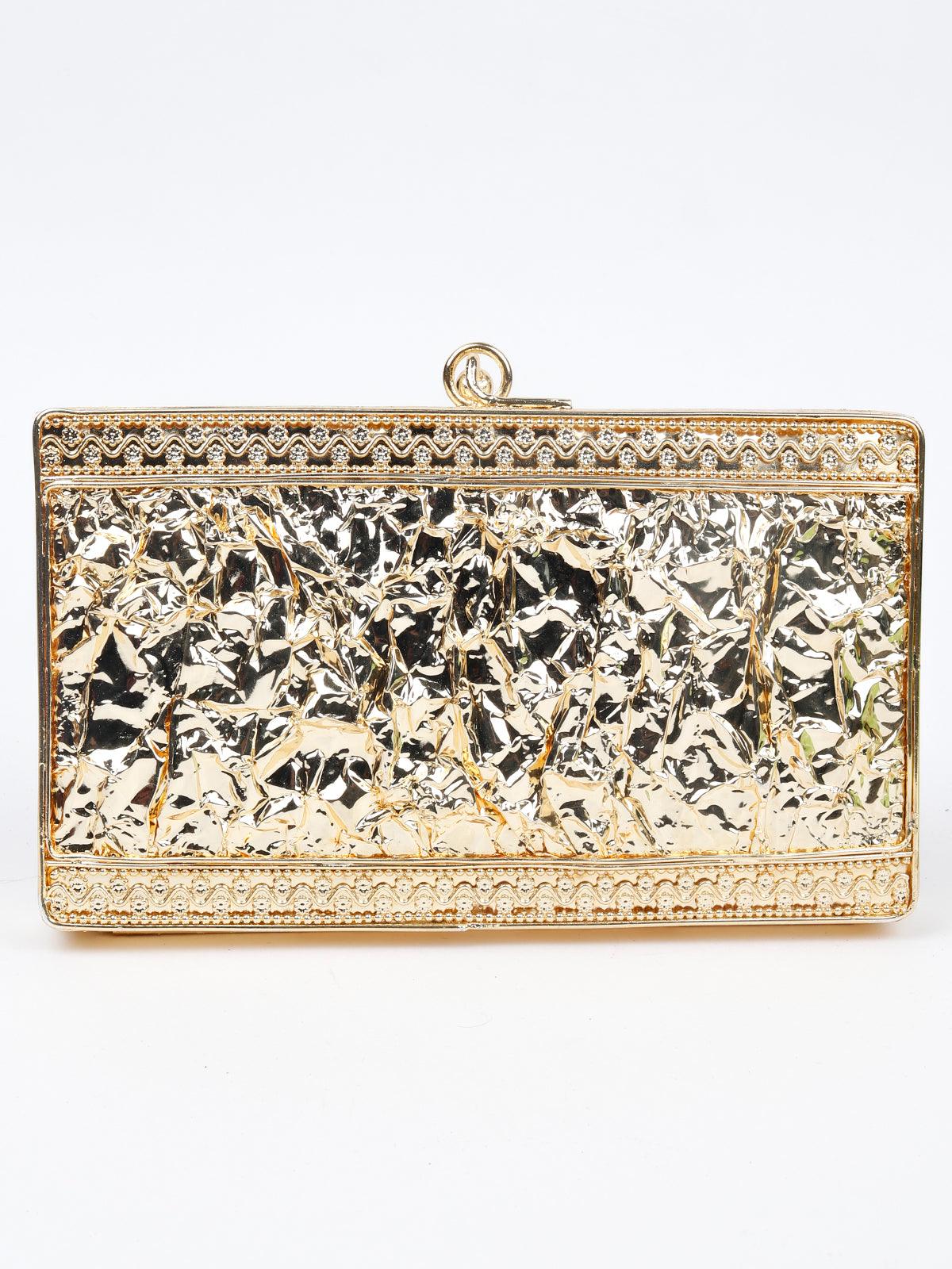 Odette Women Pink Metal Clutch - Image 3
