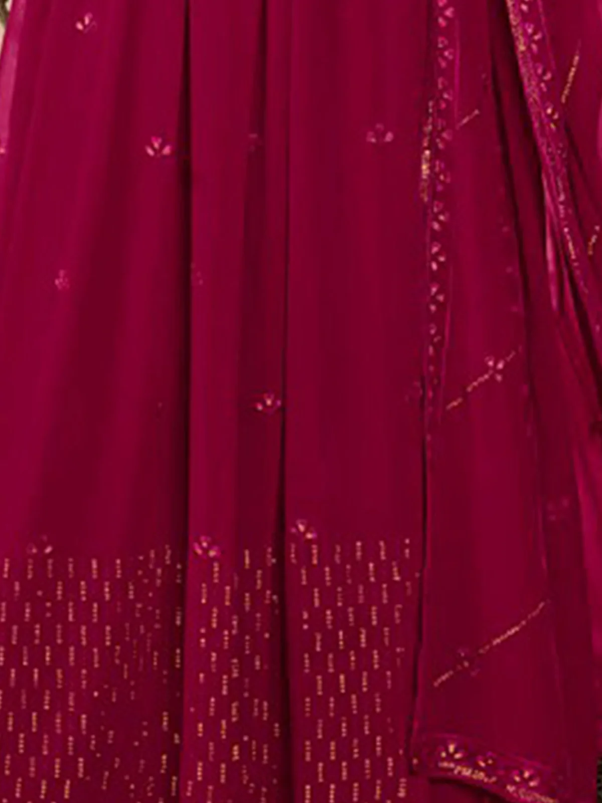Odette Women Classy Pink Georgette Stitched Salwar Suit - Image 3