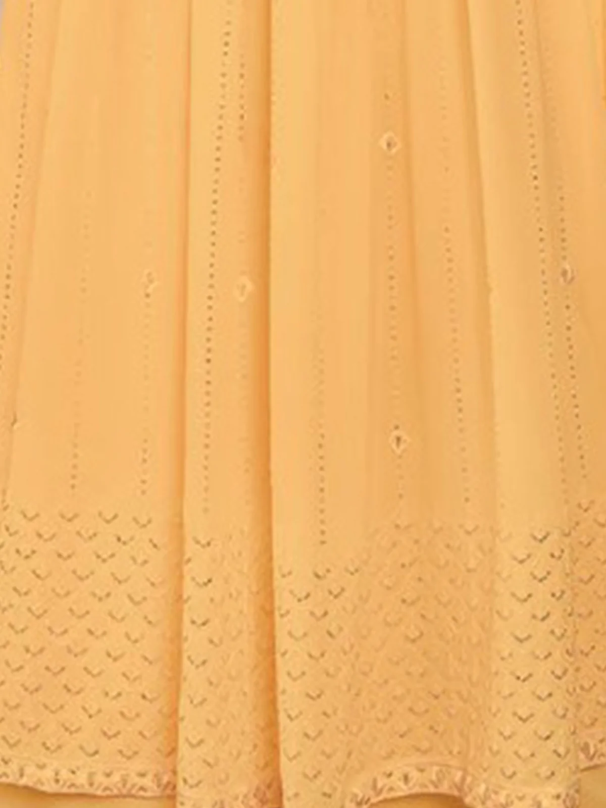 Odette Women Classy Yellow Georgette Stitched Salwar Suit - Image 3