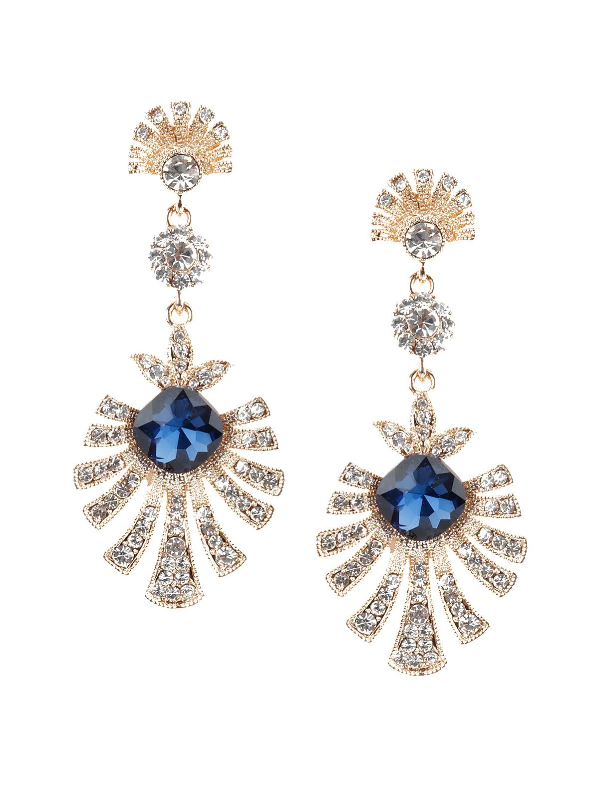 Odette Women Gold And Silver Dangling Earrings - Image 3