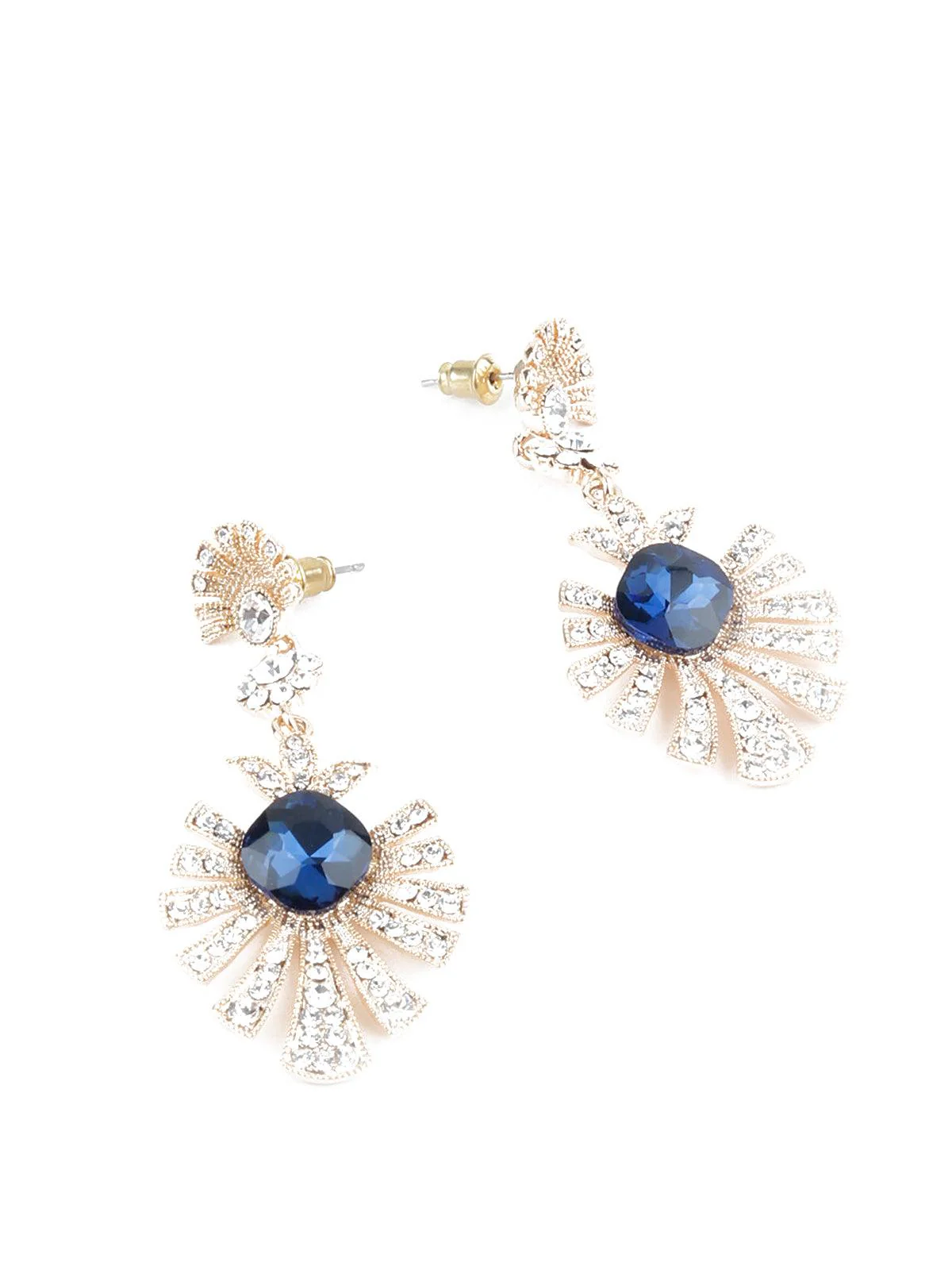 Odette Women Gold And Silver Dangling Earrings - Image 5