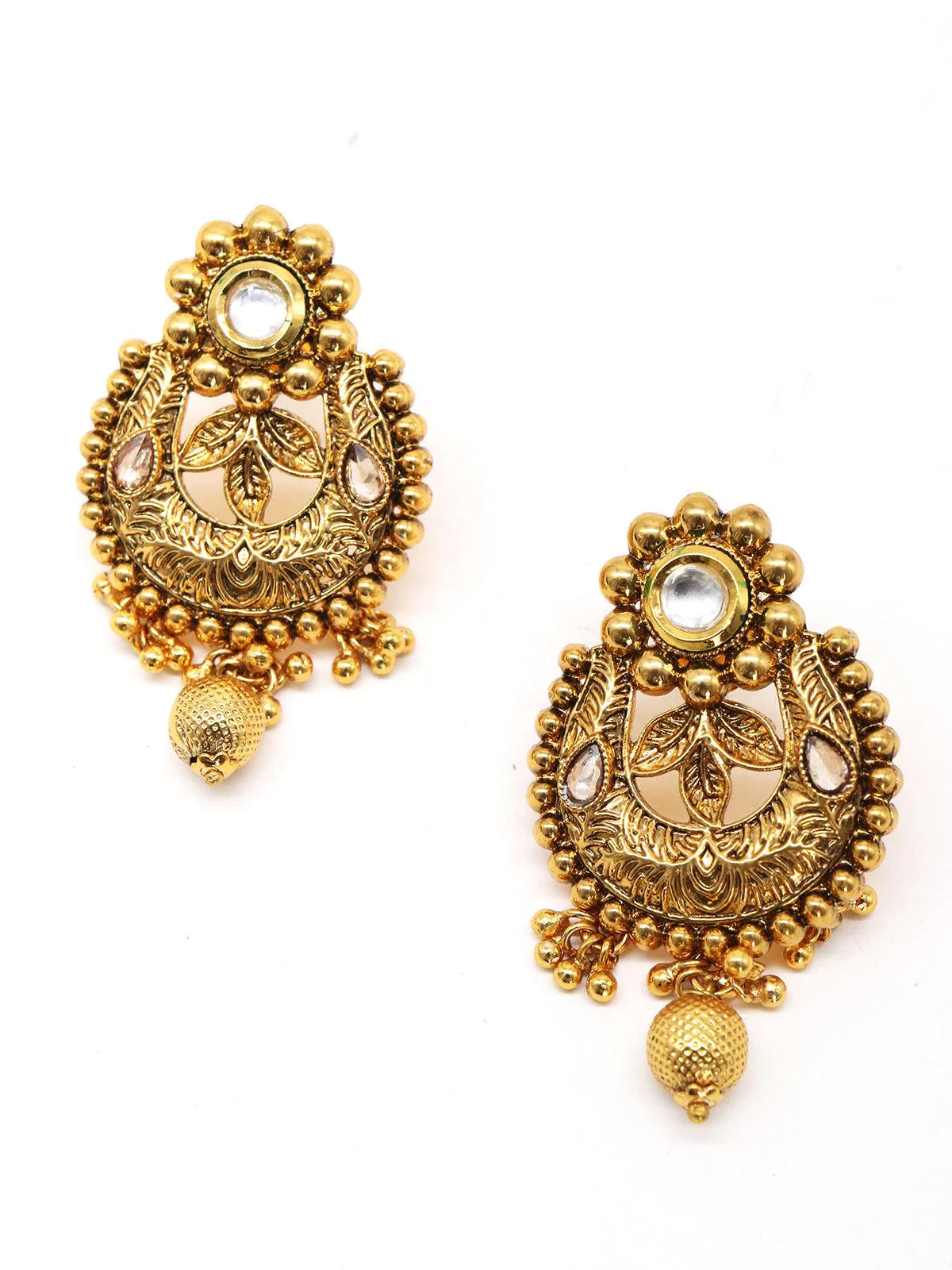 Odette Women Antique Dense Faux Pearl Necklace With Earrings - Image 5