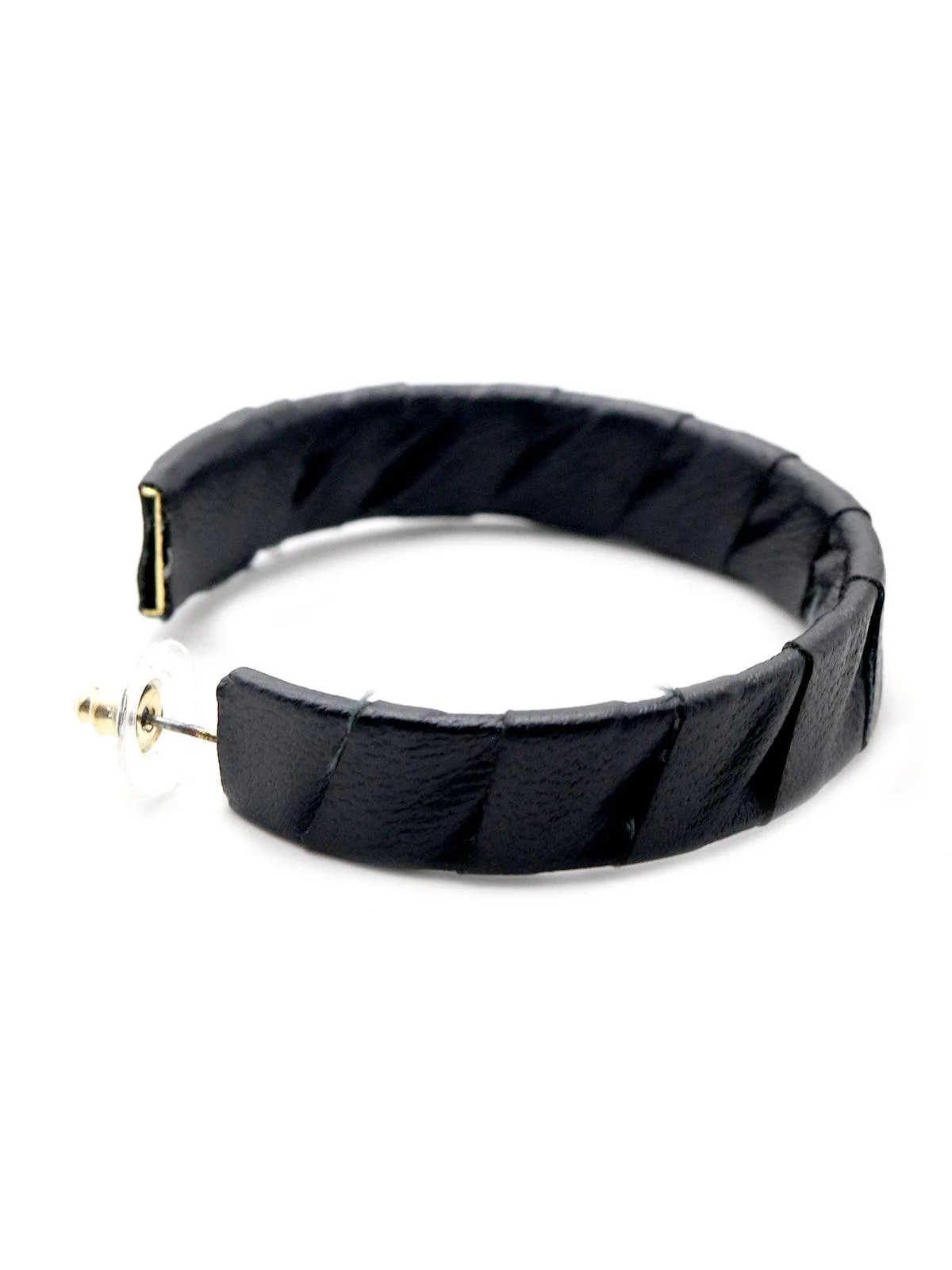 Odette Women Basic Black Hoops - Image 4