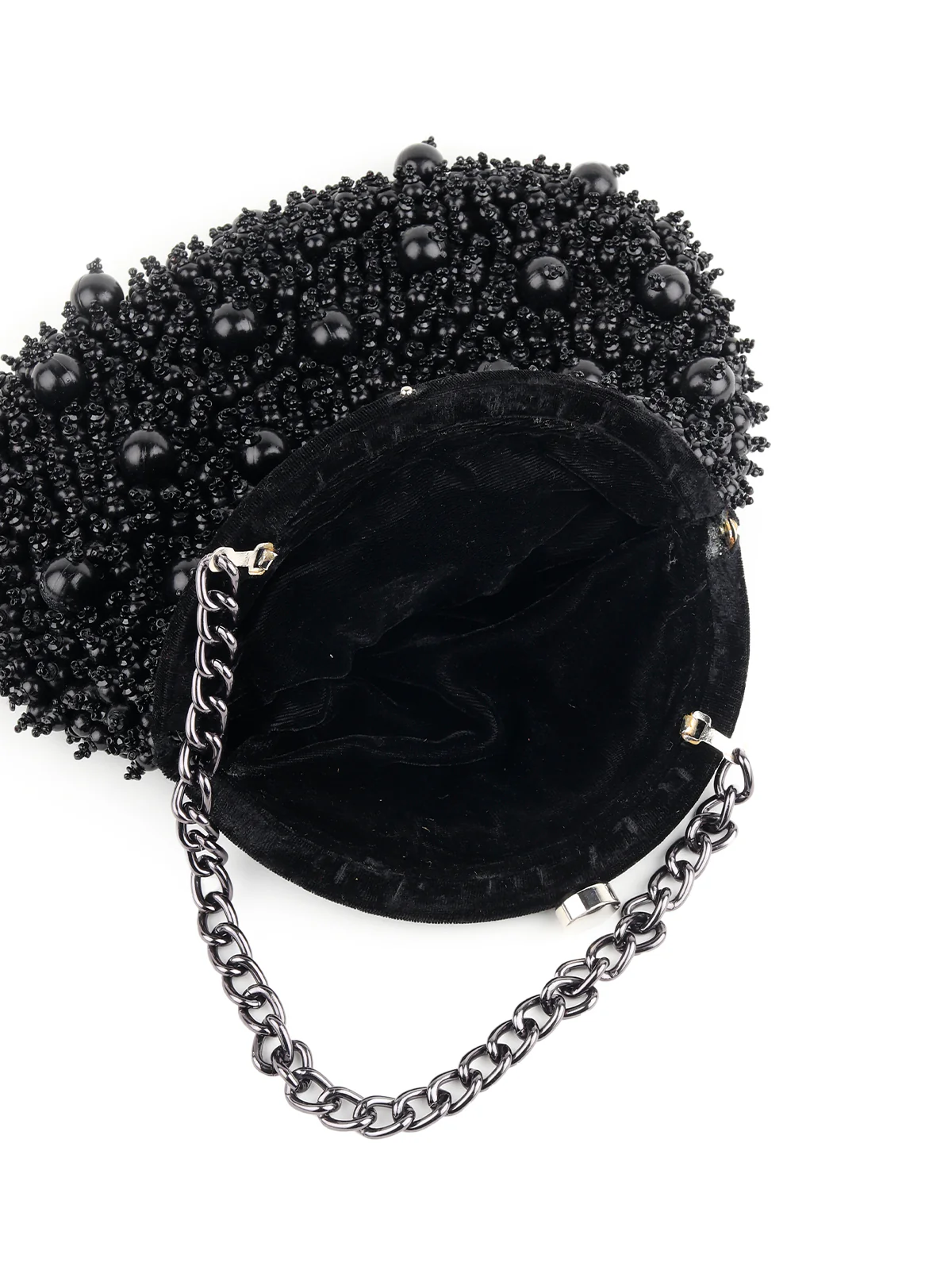 Odette Women Black Beaded Mindful Batuwa Bag - Image 6