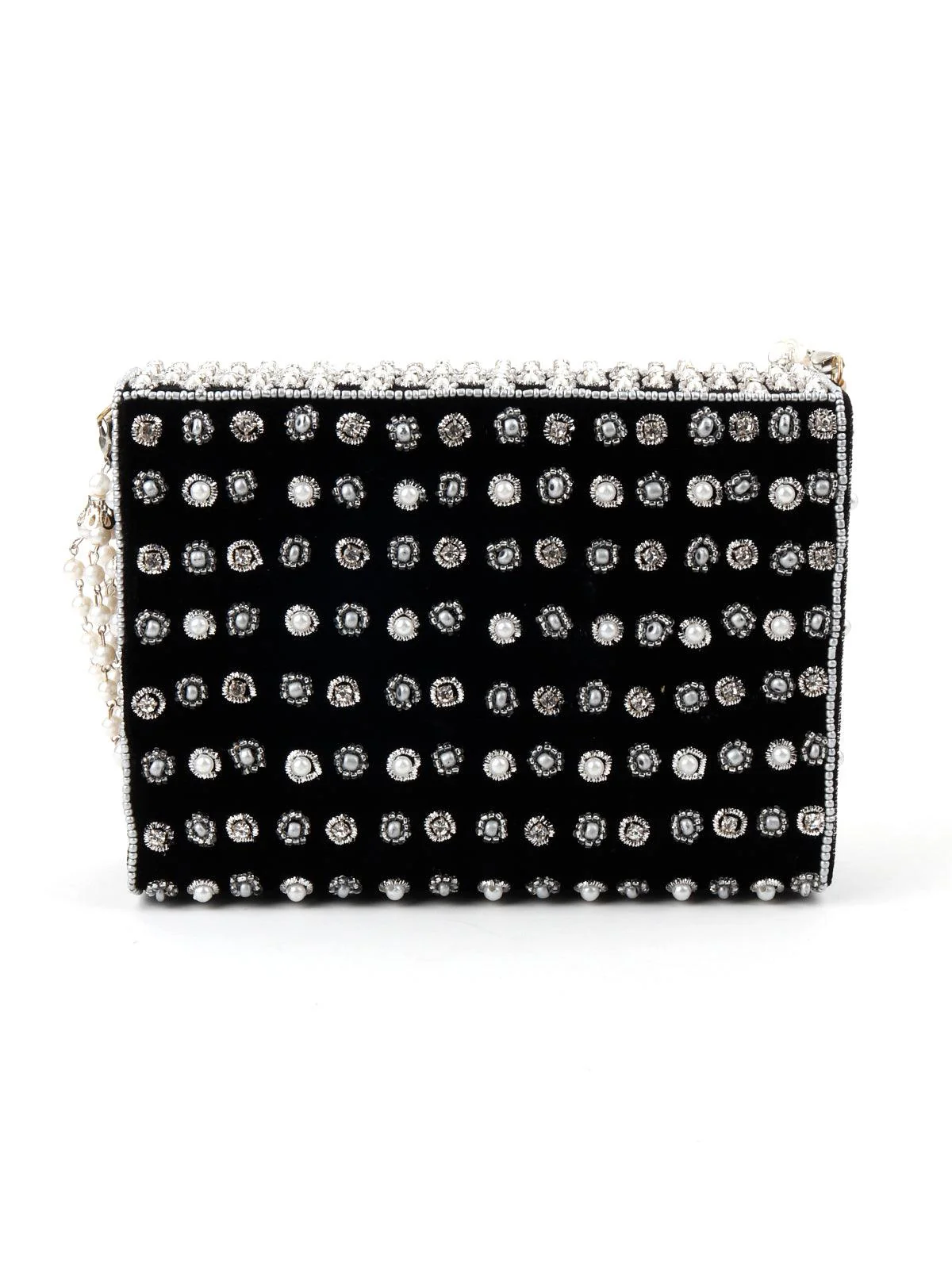 Odette Women Black Embellished Box Clutch - Image 3
