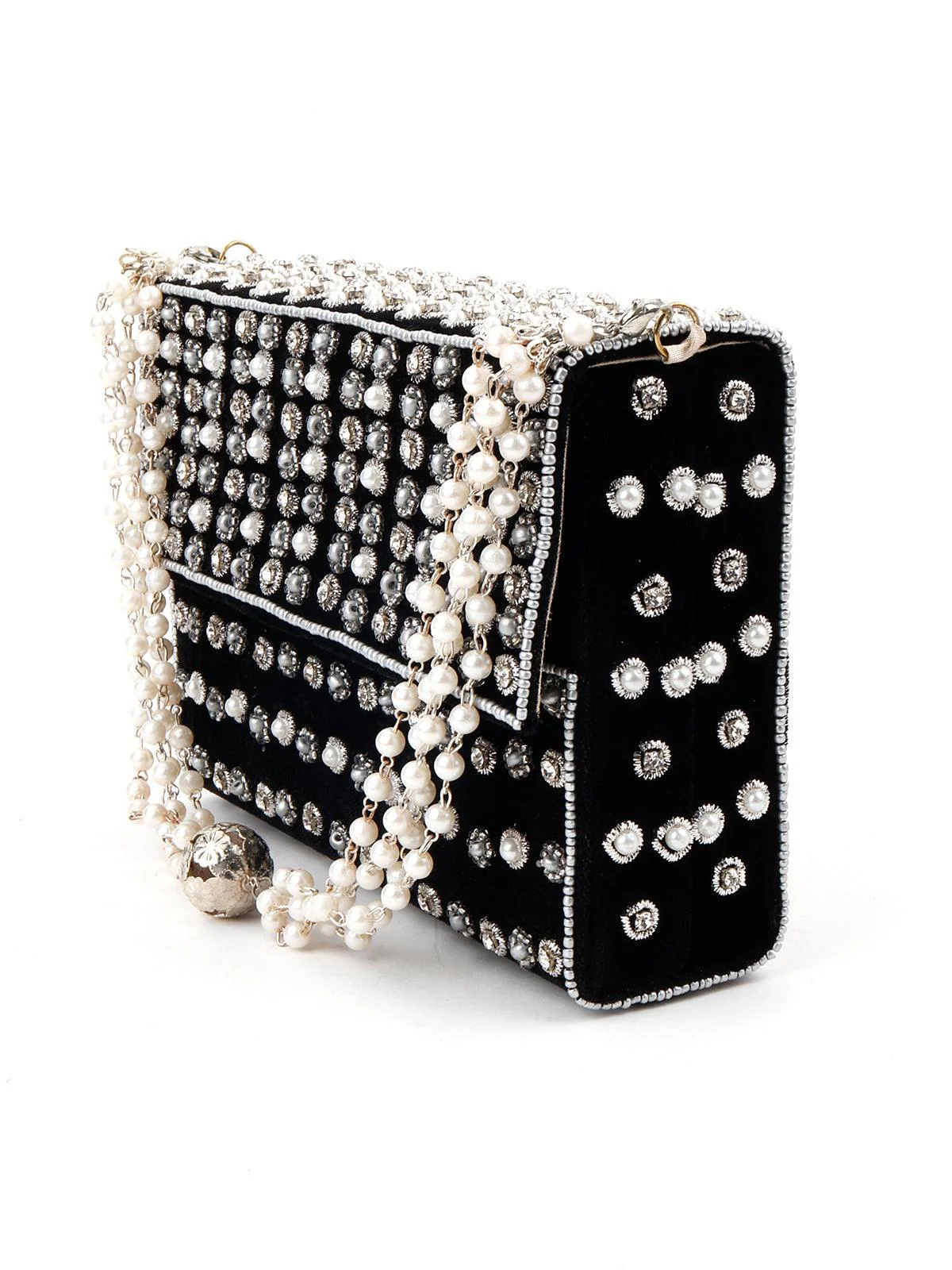 Odette Women Black Embellished Box Clutch - Image 4