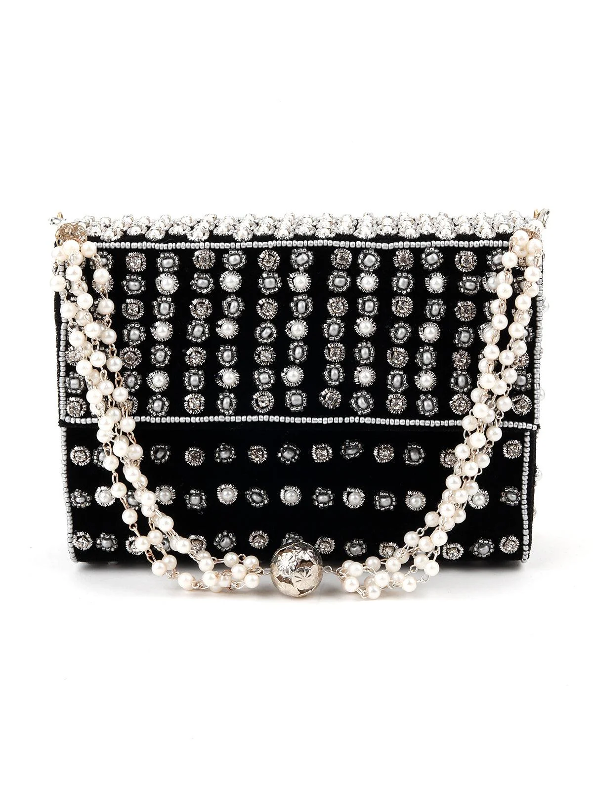 Odette Women Black Embellished Box Clutch - Image 5