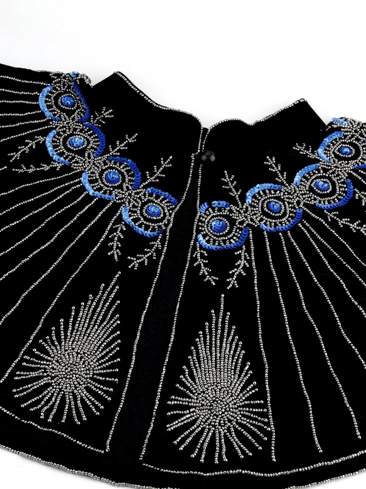 Odette Women Black Embellished Cape - Image 6