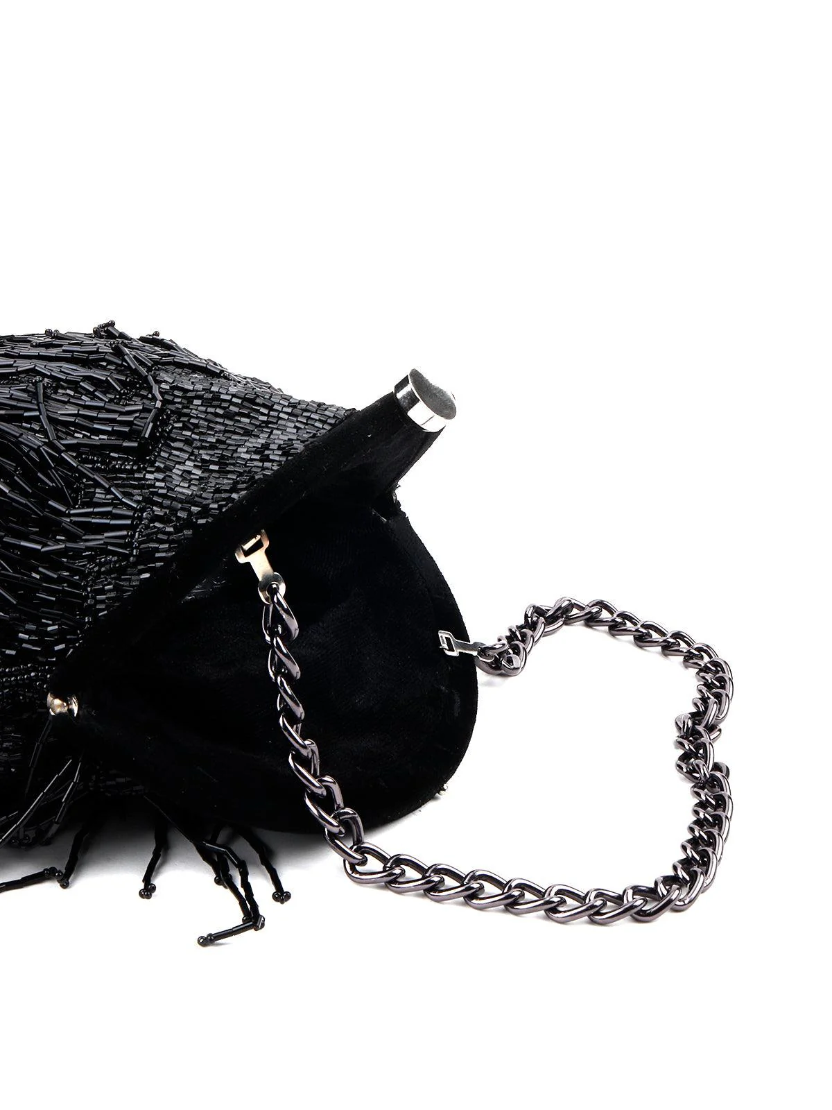 Odette Women Black Tassel Attractive Batuwa Bag - Image 4