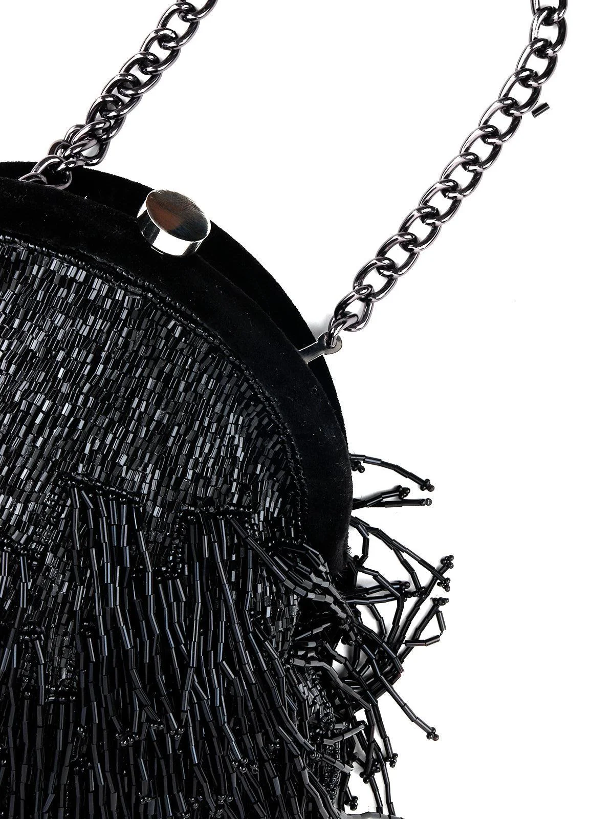 Odette Women Black Tassel Attractive Batuwa Bag - Image 5