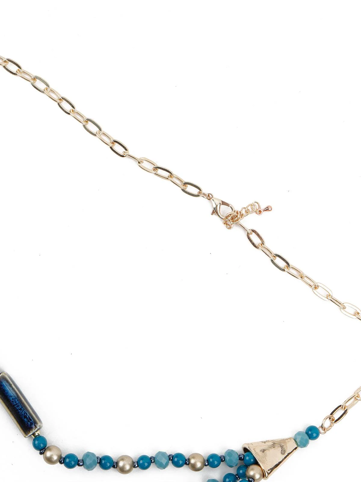 Odette Women Blue-Gold Porcelain Beaded Necklace - Image 6