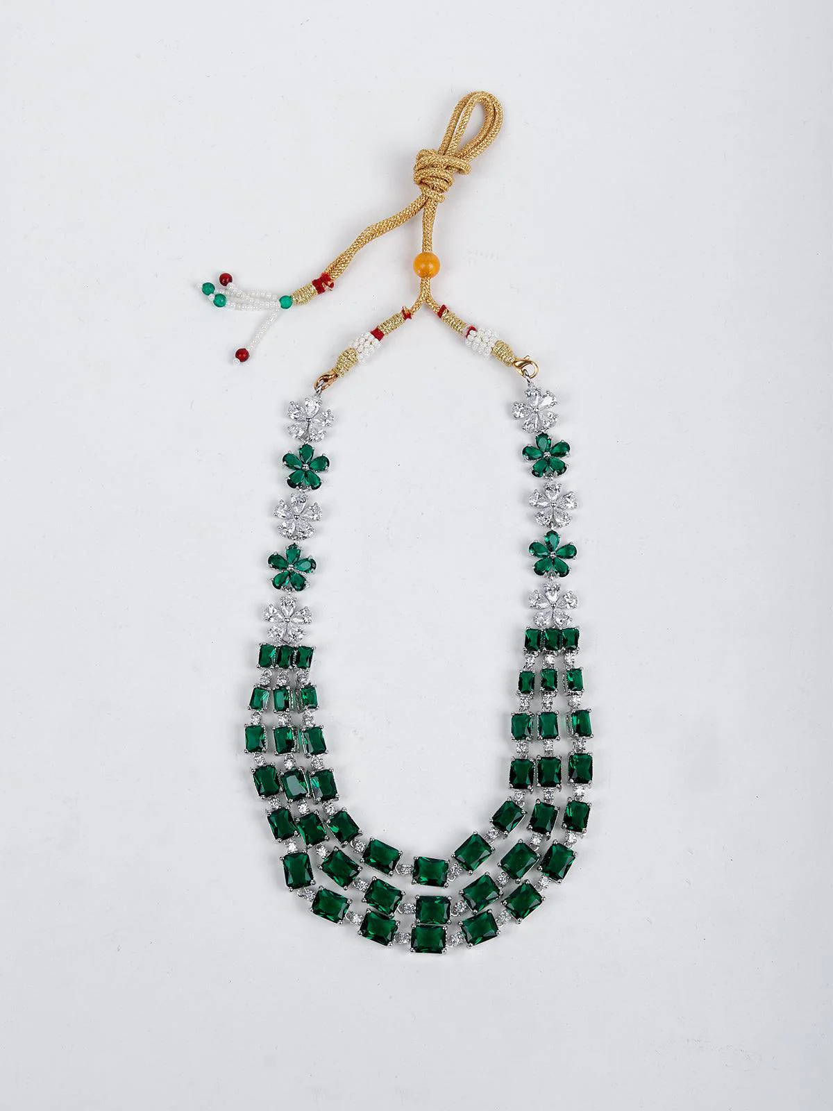 Odette Women Bottle Green Trendy Necklace Set - Image 4