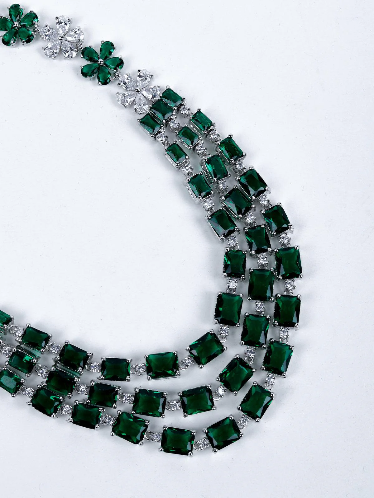 Odette Women Bottle Green Trendy Necklace Set - Image 5