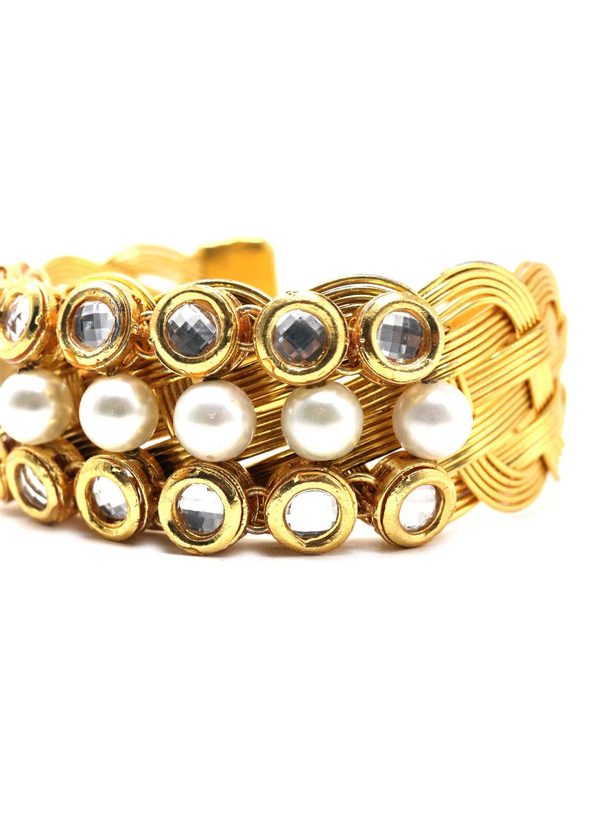 Odette Women Braided Kundan Superior Bracelet! - Image 6