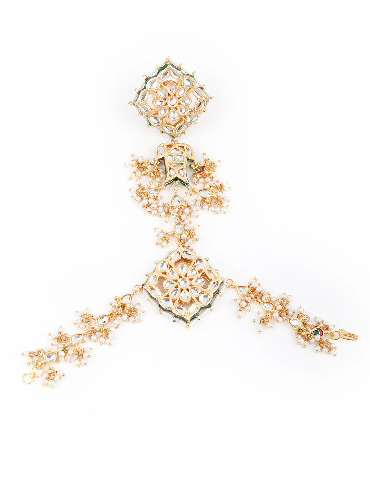 Odette Women Cachet Kundan And Pearl Bracelet - Image 4
