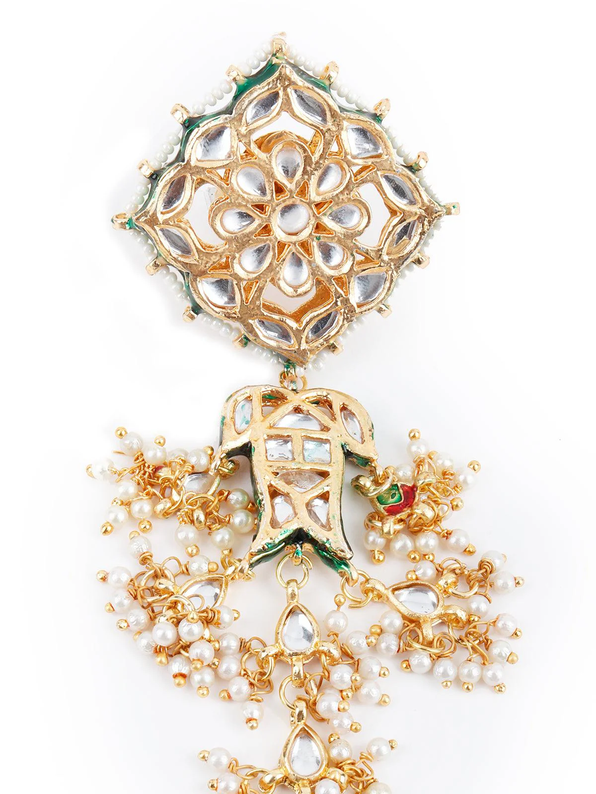 Odette Women Cachet Kundan And Pearl Bracelet - Image 5