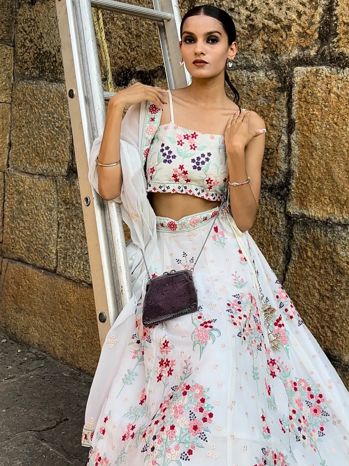 Odette Women Classy Multicolor Semi Stitched Lehenga With Unstitched Blouse - Image 3