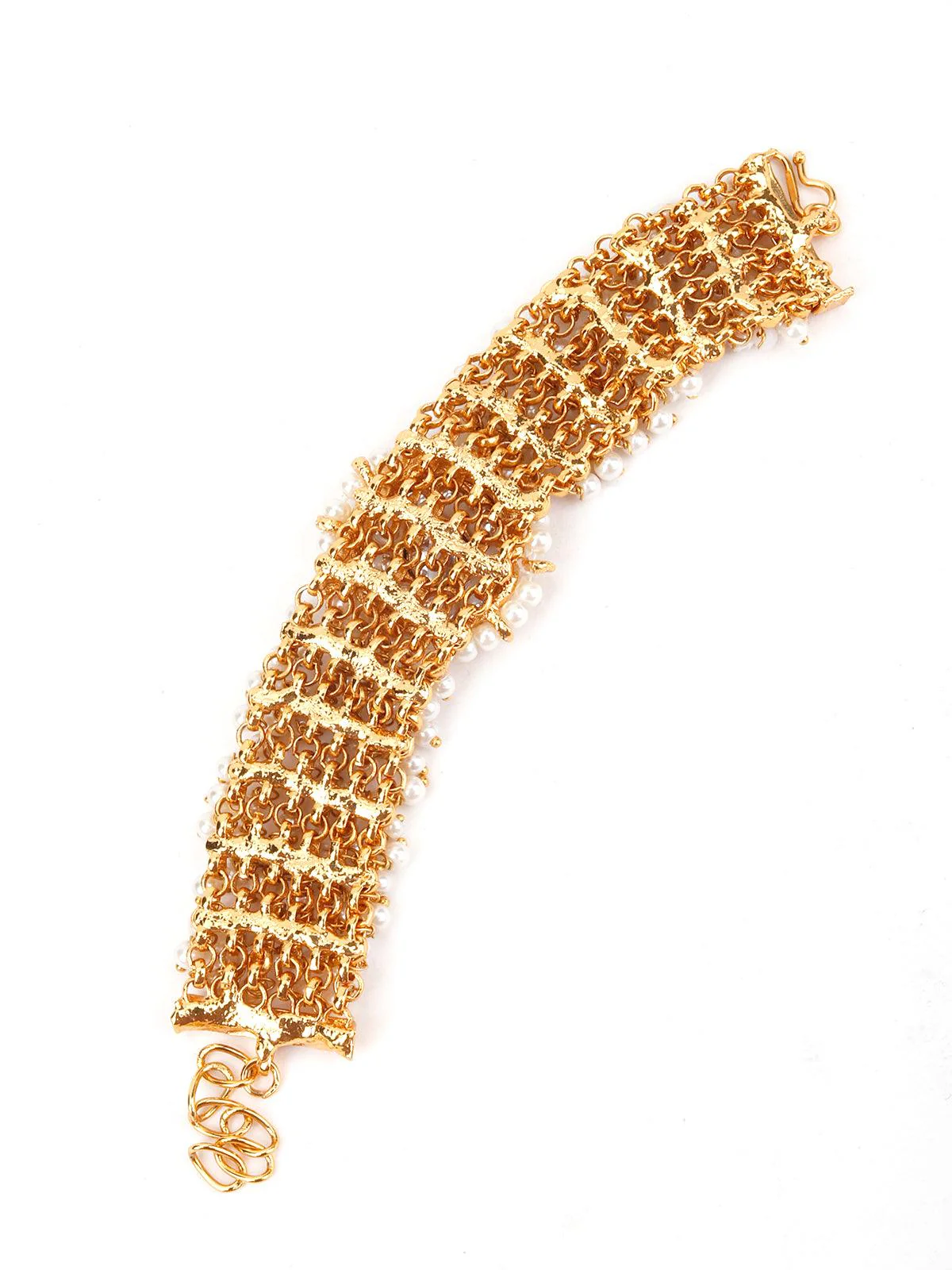 Odette Women Cultured White Pearl And Green Rhinestone Bracelet - Image 6