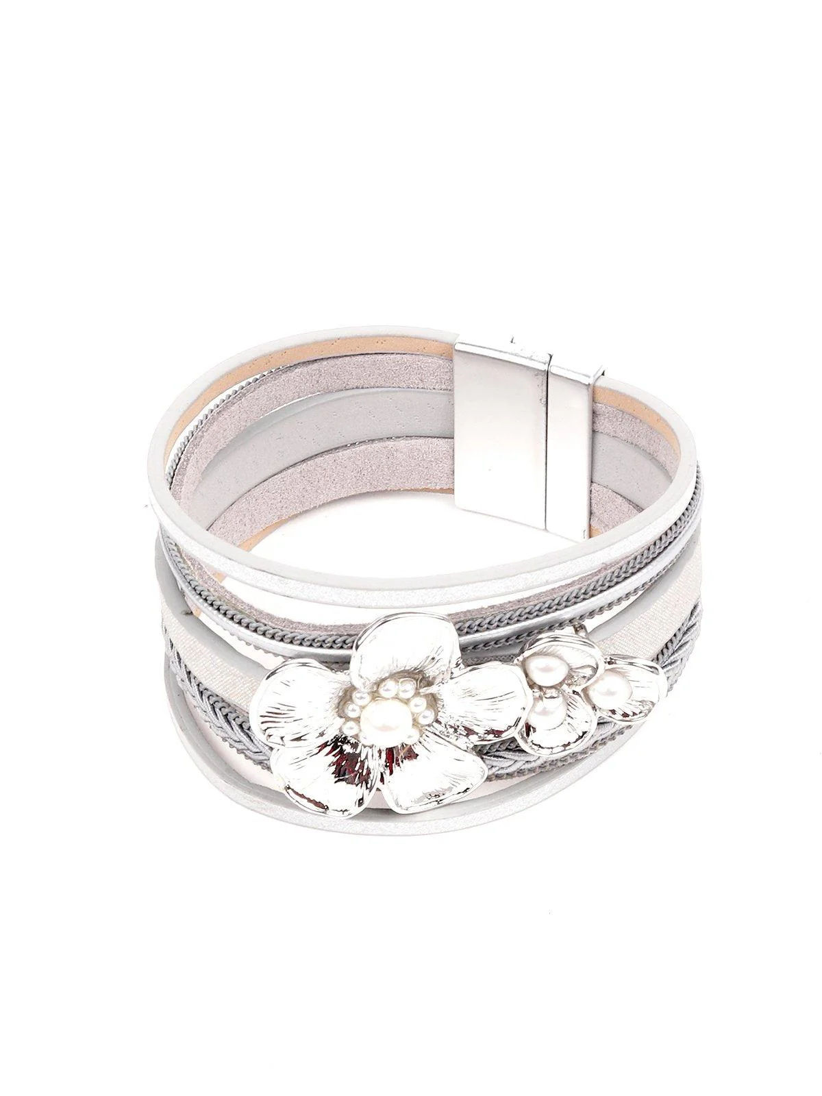 Odette Women Elegant Grey Cuff Bracelet - Image 3